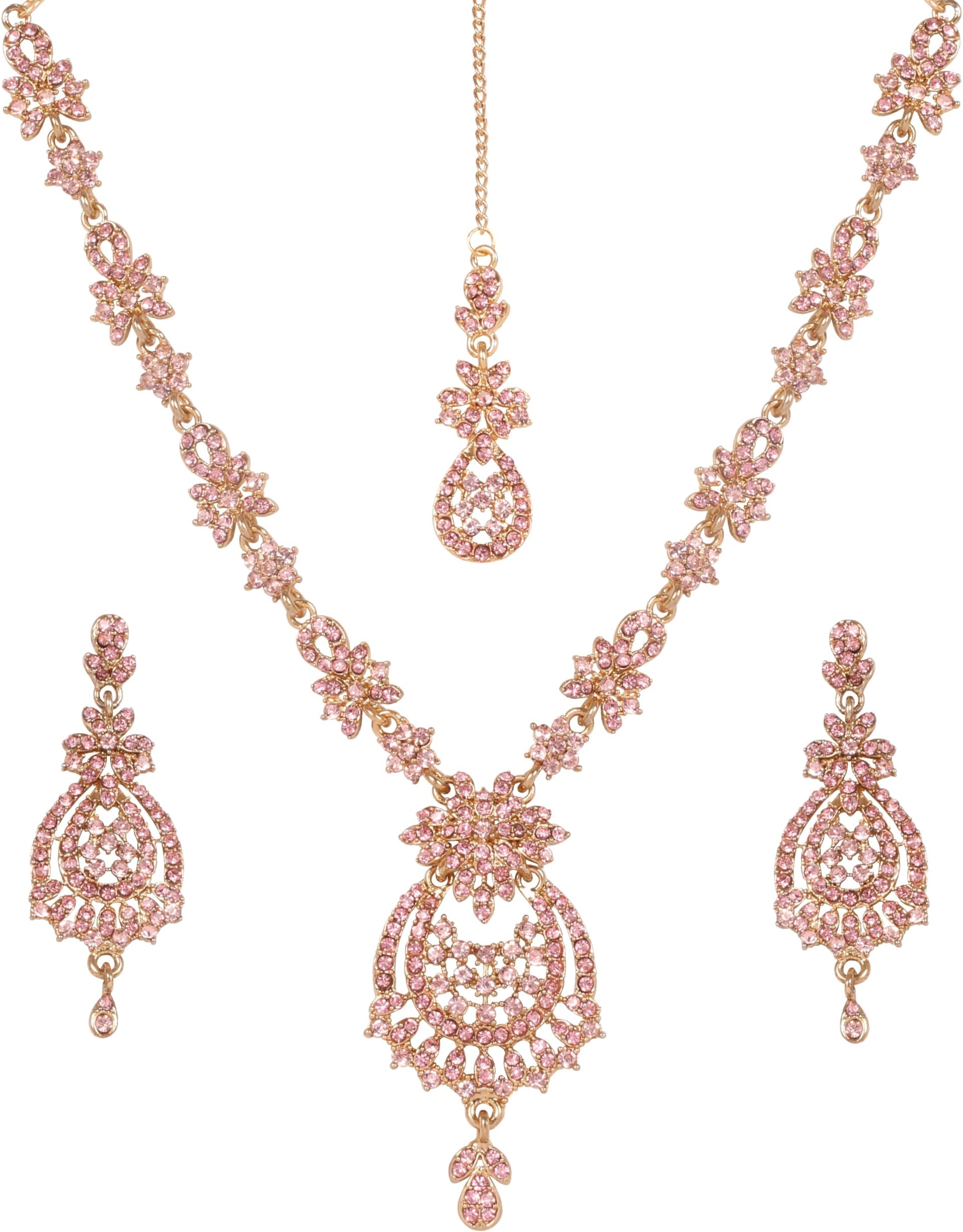 Indian jewelry sets for women maang tikka wedding guest gold necklace bollywood jewellery set pageant elegant prom bride accessories western crystal chunky rhinestone necklaces