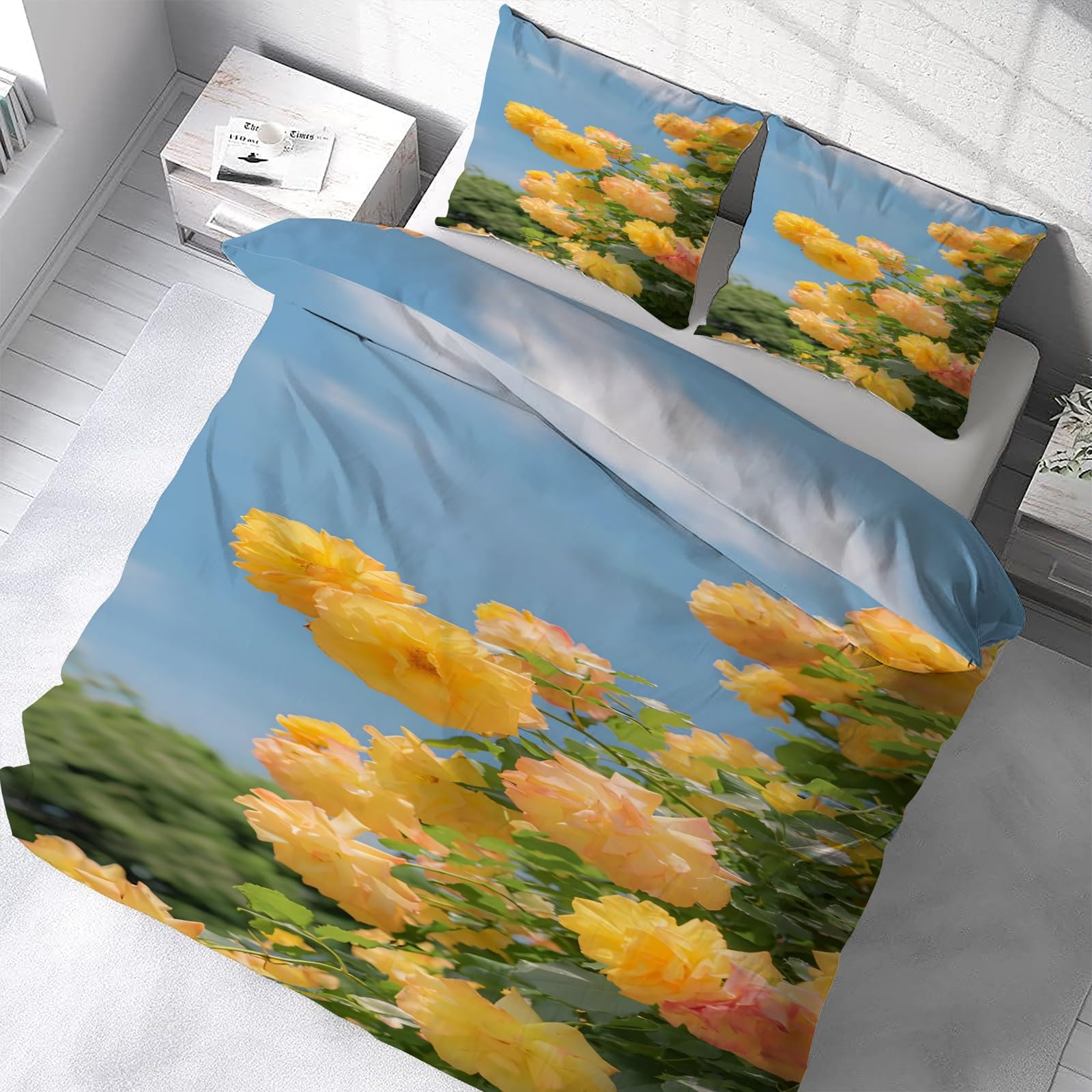 Parure de lit 220x240 roses en microfibre de qualité supérieure pour literie adulte haut de gamme