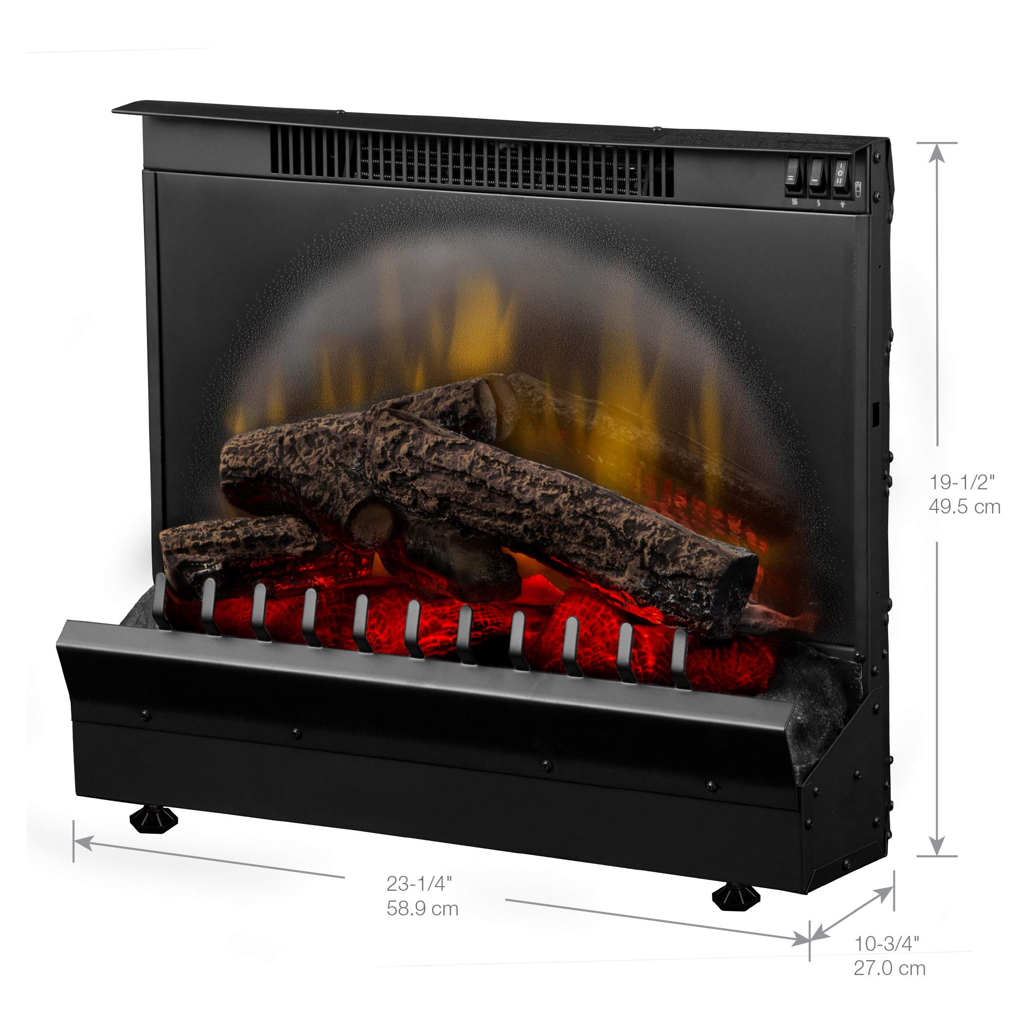 Amazon.com: Dimplex DFI Series 23 Standard Log Set Electric Fireplace  Insert (Model: DFI2309), 4692 BTU, 120 Volt, 1375 Watt, Black : Home u0026  Kitchen