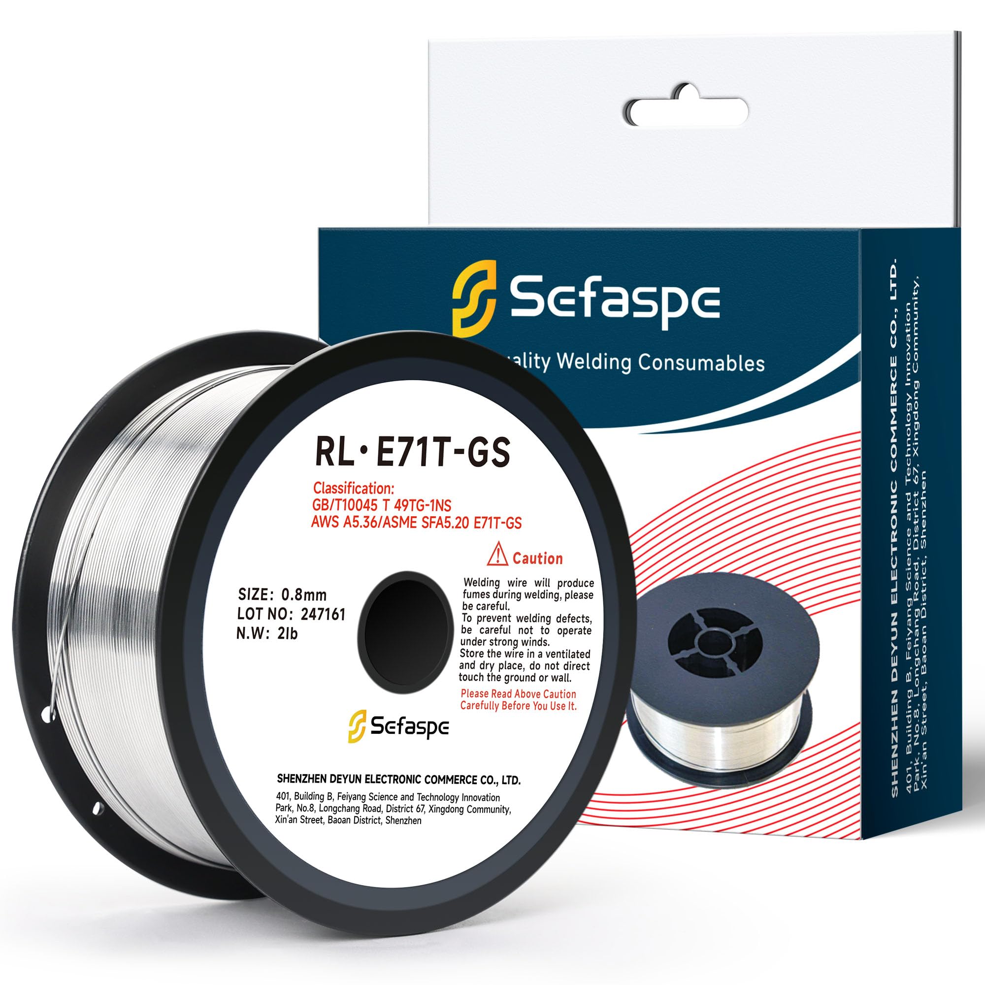 Sefaspe Flux Core Wire .030: E71TGS Fio de solda Mig de aço suave
