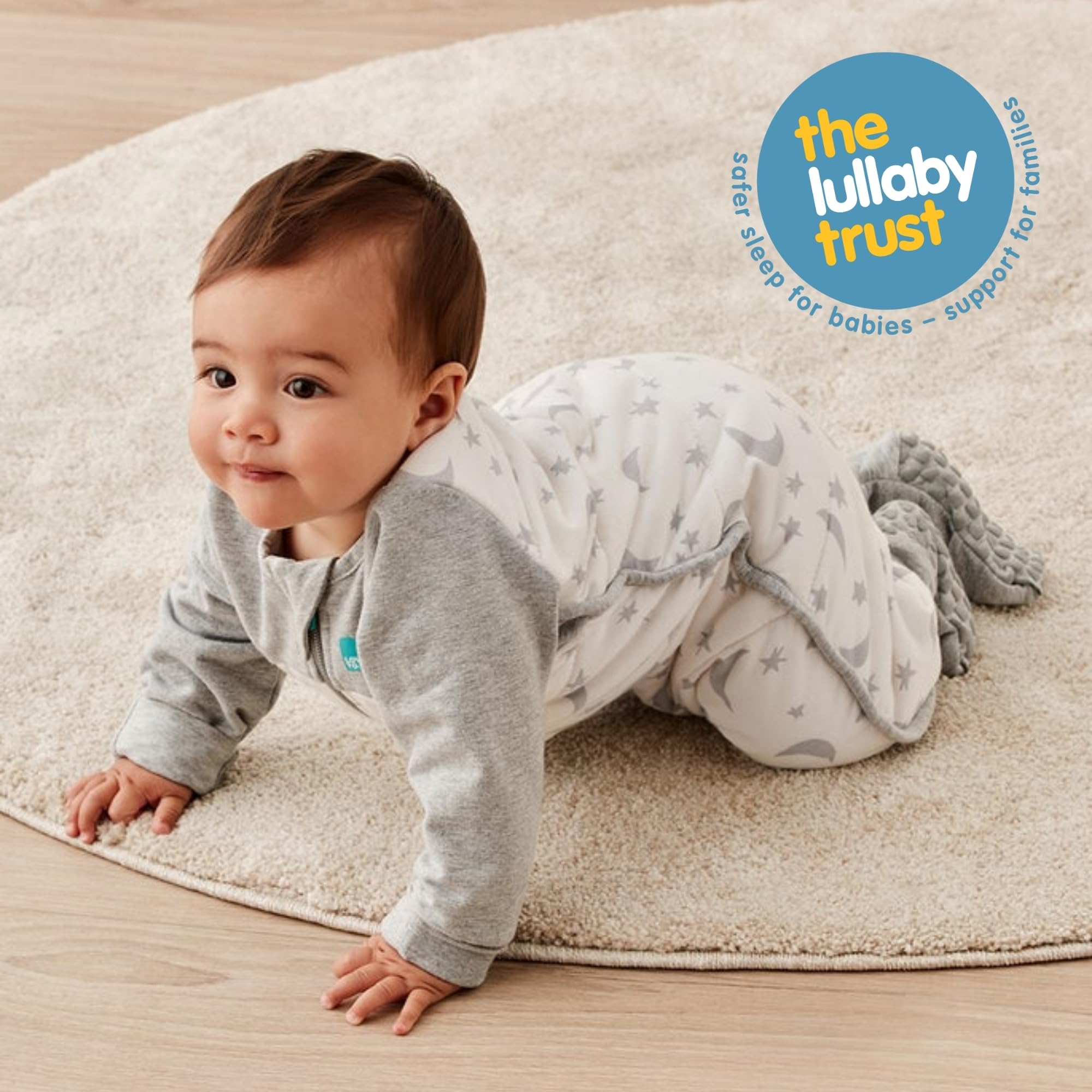 Love To Dream™ Schlafanzug mit Beinen, 3–4 Jahre – Weiß | Langärmlige tragbare Decke | 2,5 Tog für Winter & Herbst (16–20 °C) | Baumwolle, maschinenwaschbar, Doppelreißverschluss