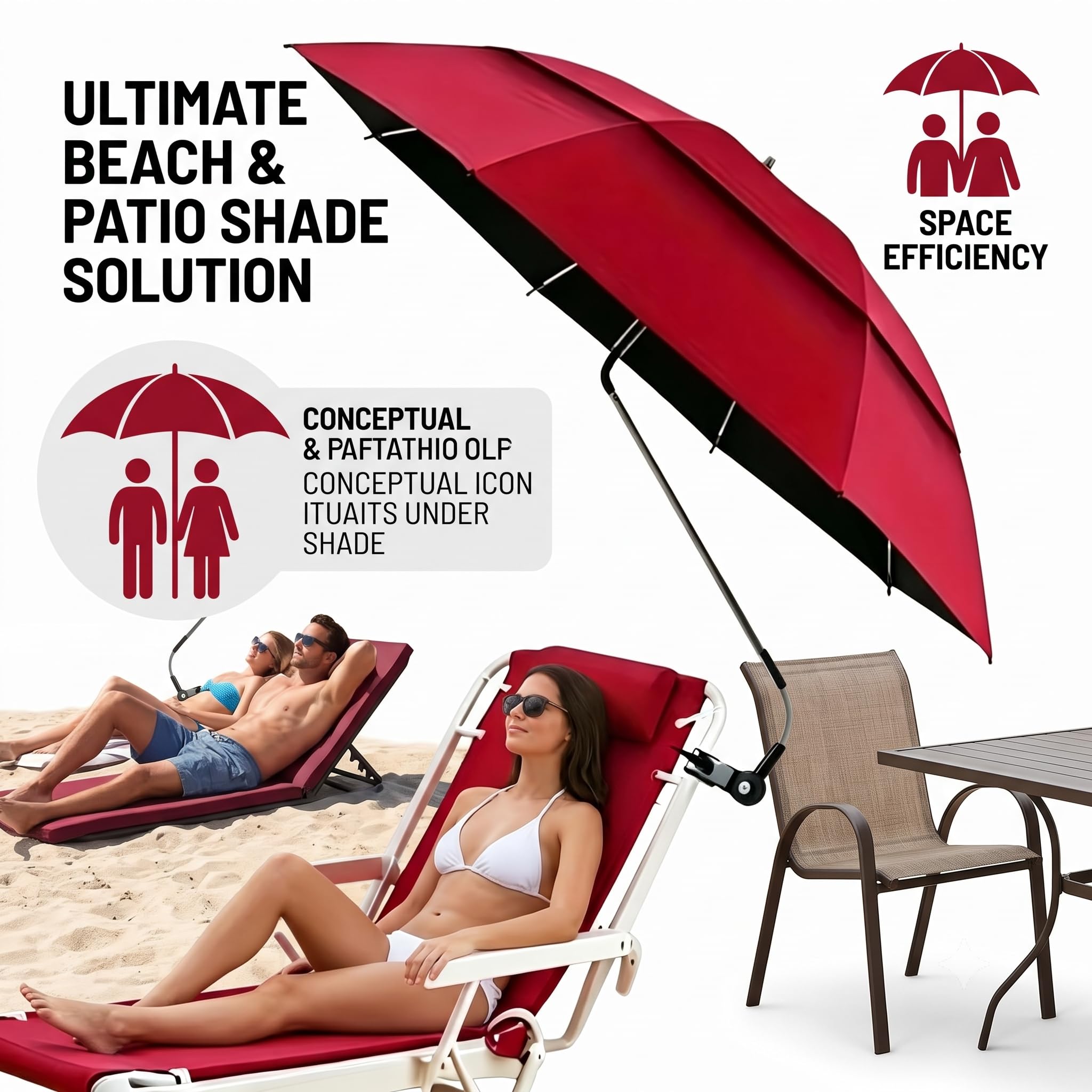 Parasol à pince pour chaise et poussette - Protection UPF 50+