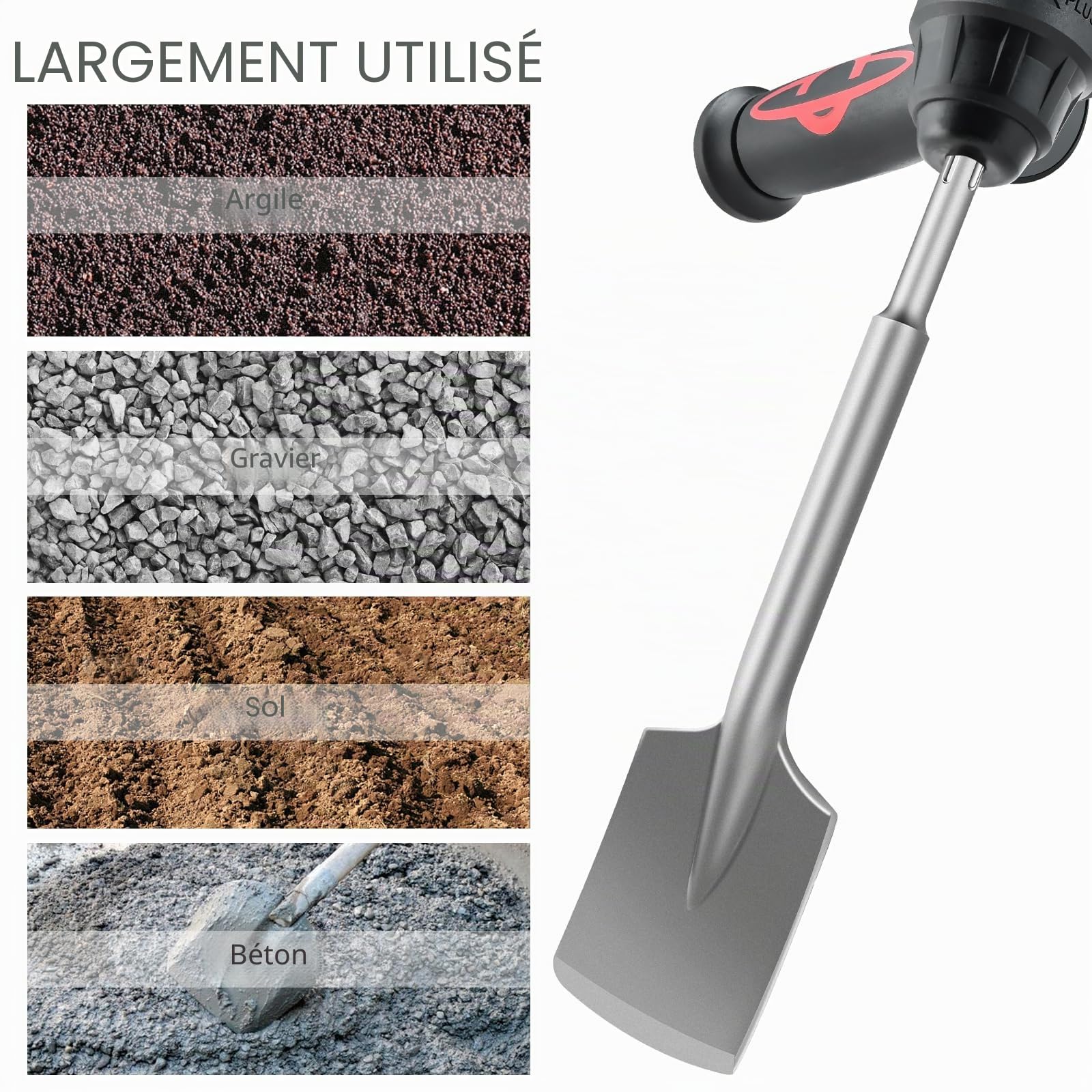 Mèche à pelle SDS MAX, 450 mm x 110 mm, Mèche pour asphalte, Mèche en ardoise pour asphalte, Dégagement pour marteaux démolisseurs, Enlèvement de béton et maçonnerie