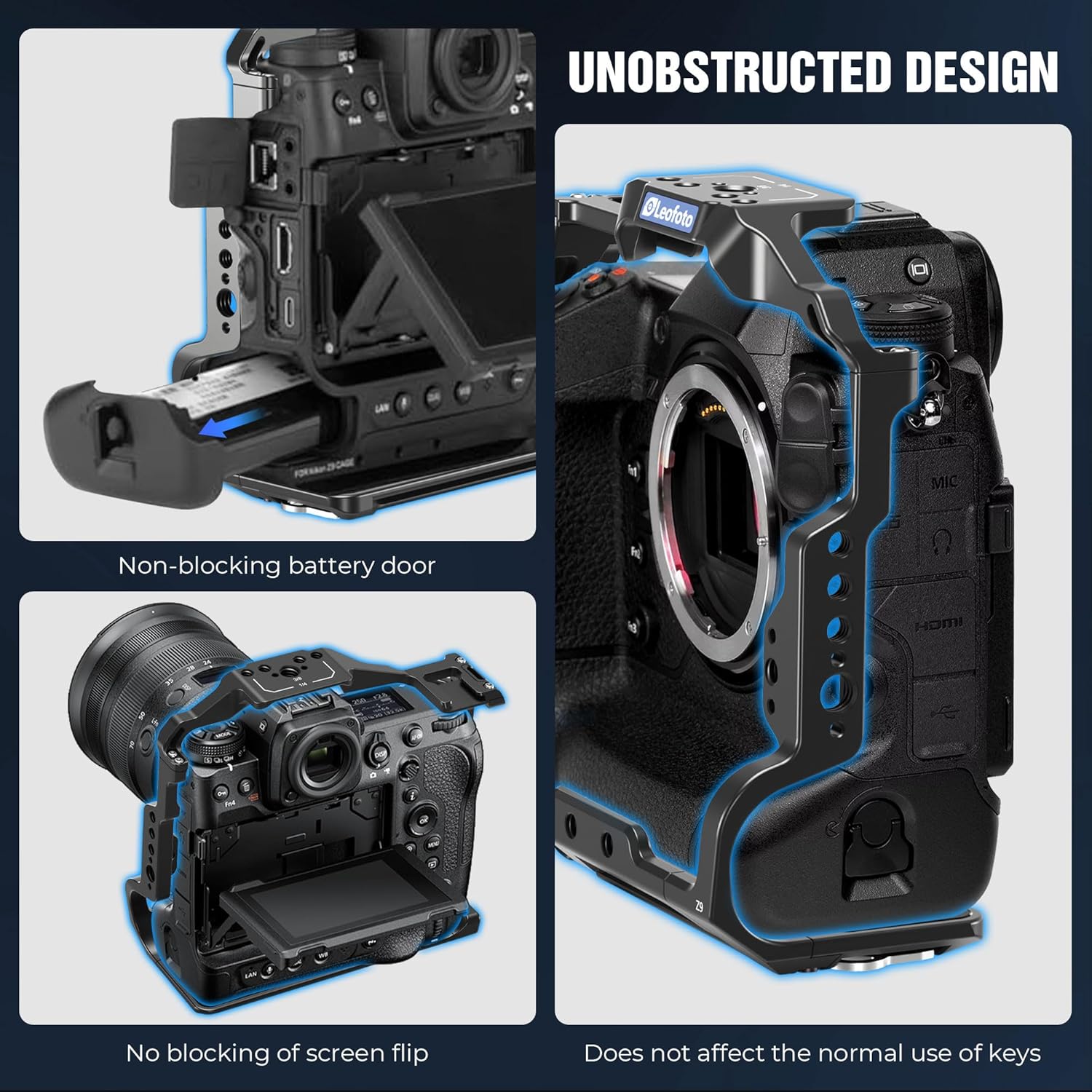 Leofoto Z9 Camera Cage Compatible with Nikon Z9 Camera