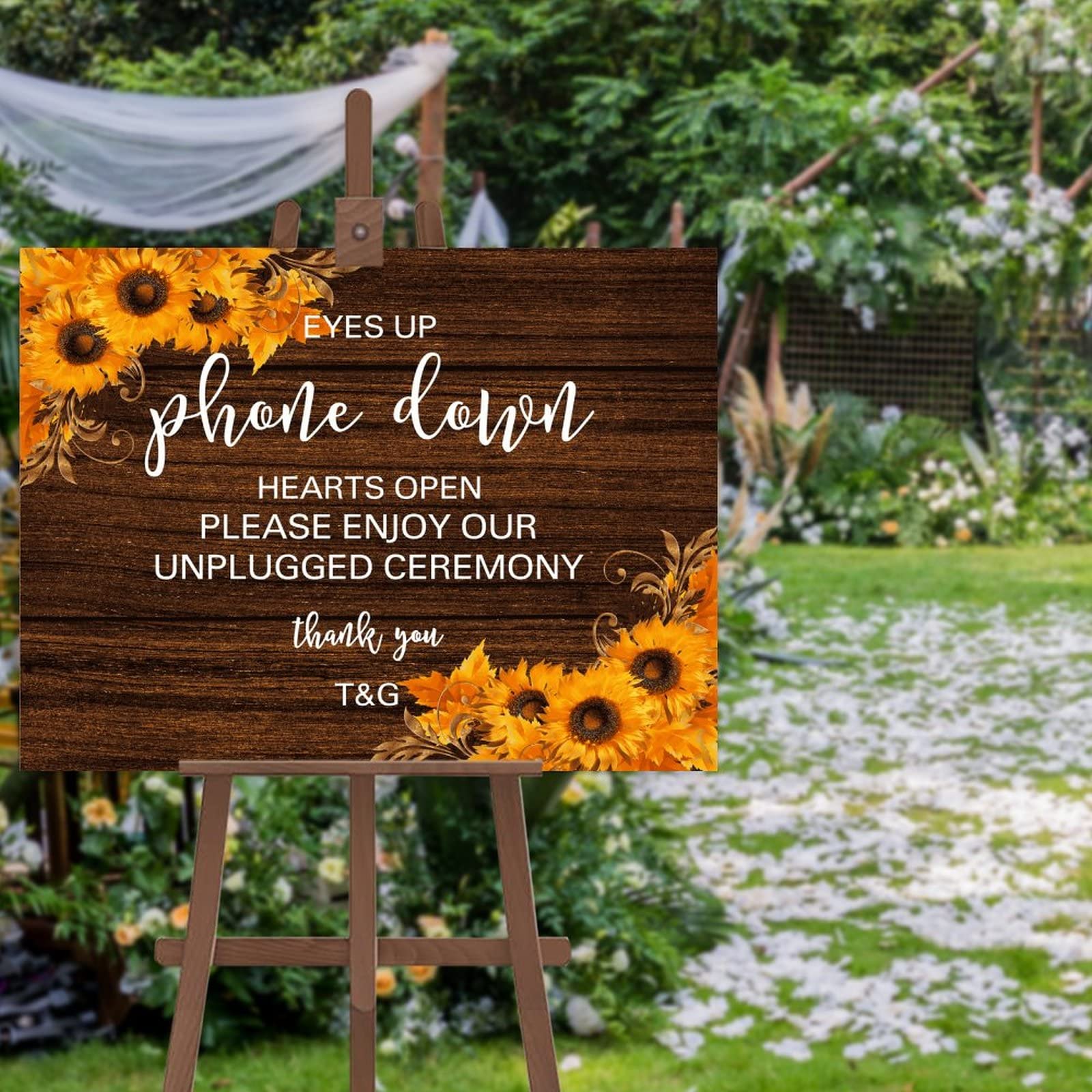 Panneau de mariage personnalisé pour inviter vos proches à vivre l'instant présent