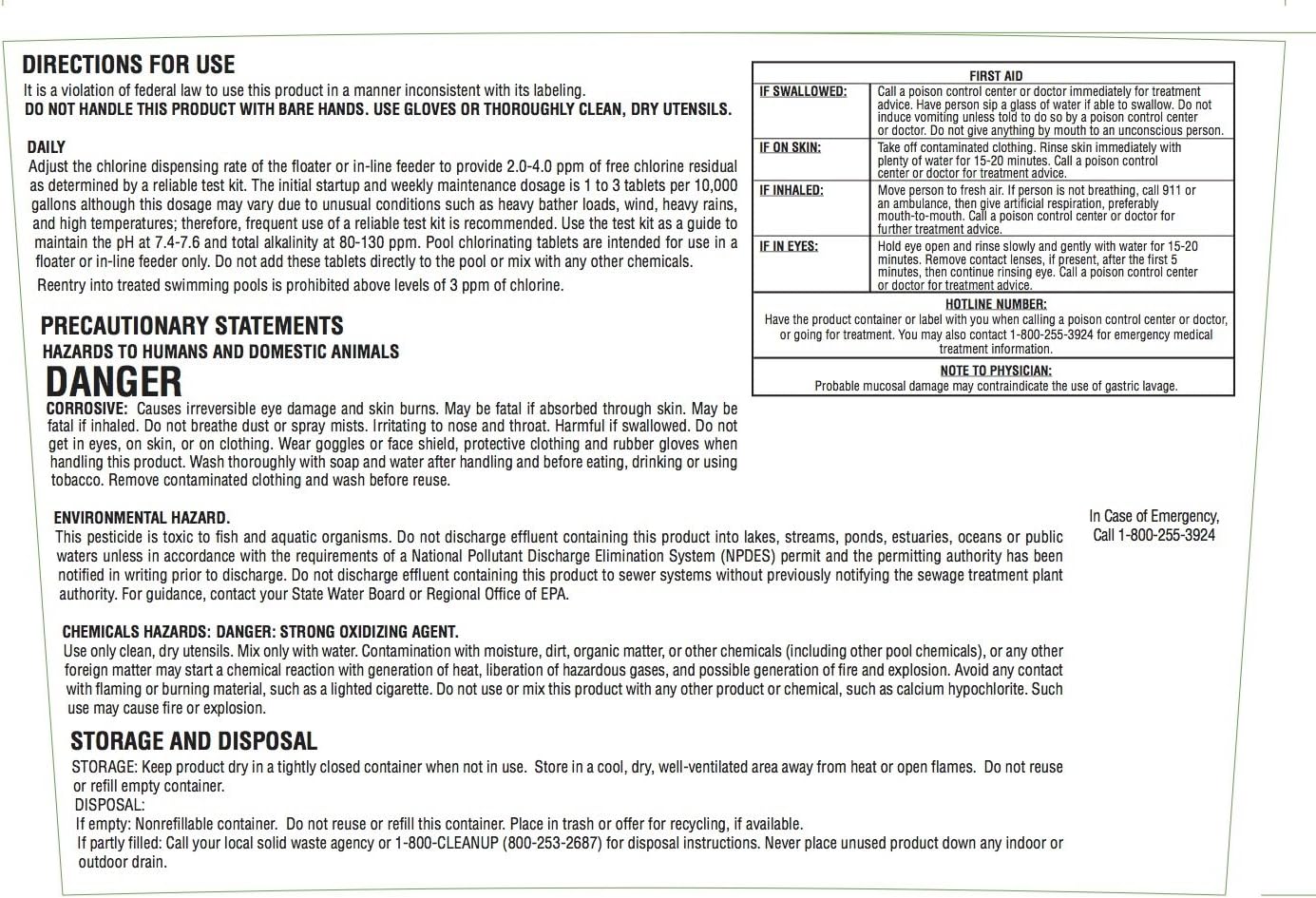 Pool Mate 25-Pounds Premium Slow-Dissolving Jumbo Tabs, Chlorine Tablets 3 Inch, Made in USA