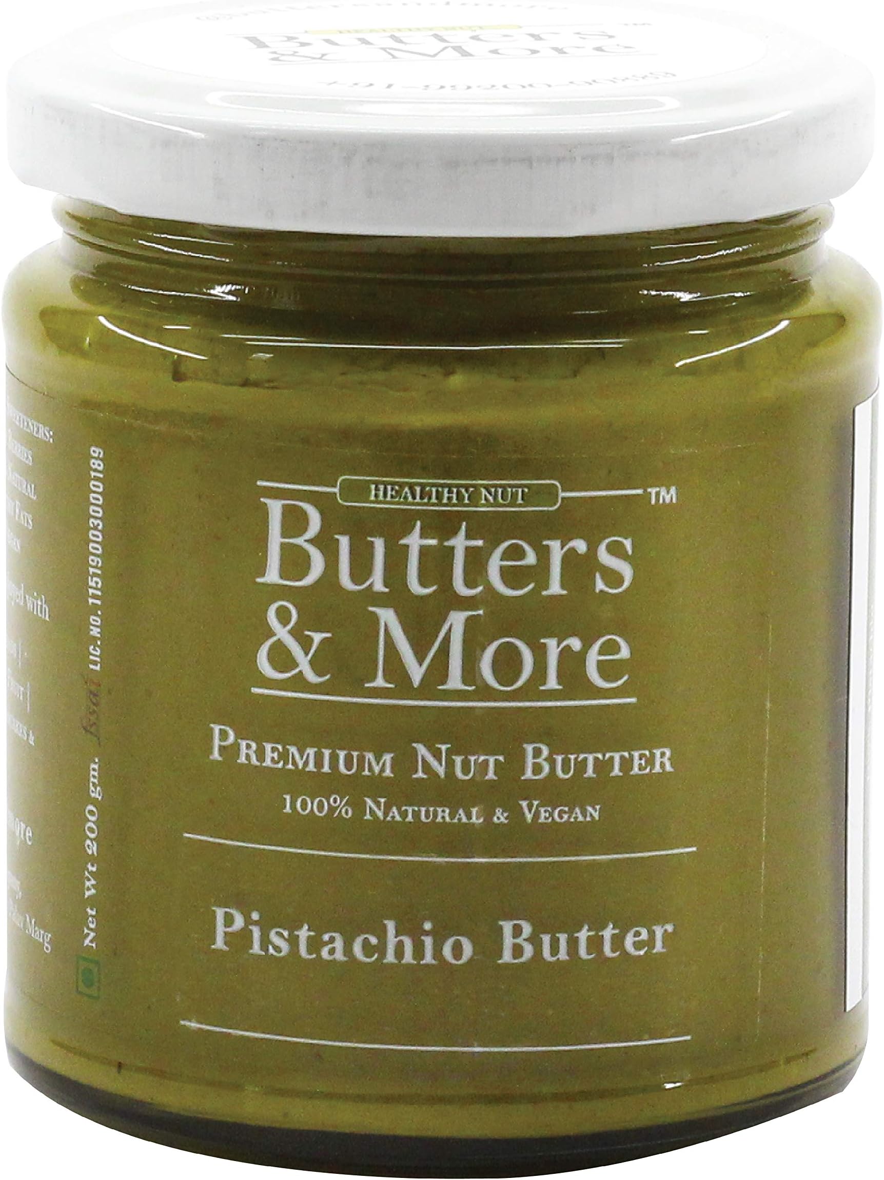 Vegan Natural Pistachio Butter (200gm) Single Ingredient & Unsweetened Premium Nut Butter. Keto & Diabetic Friendly.