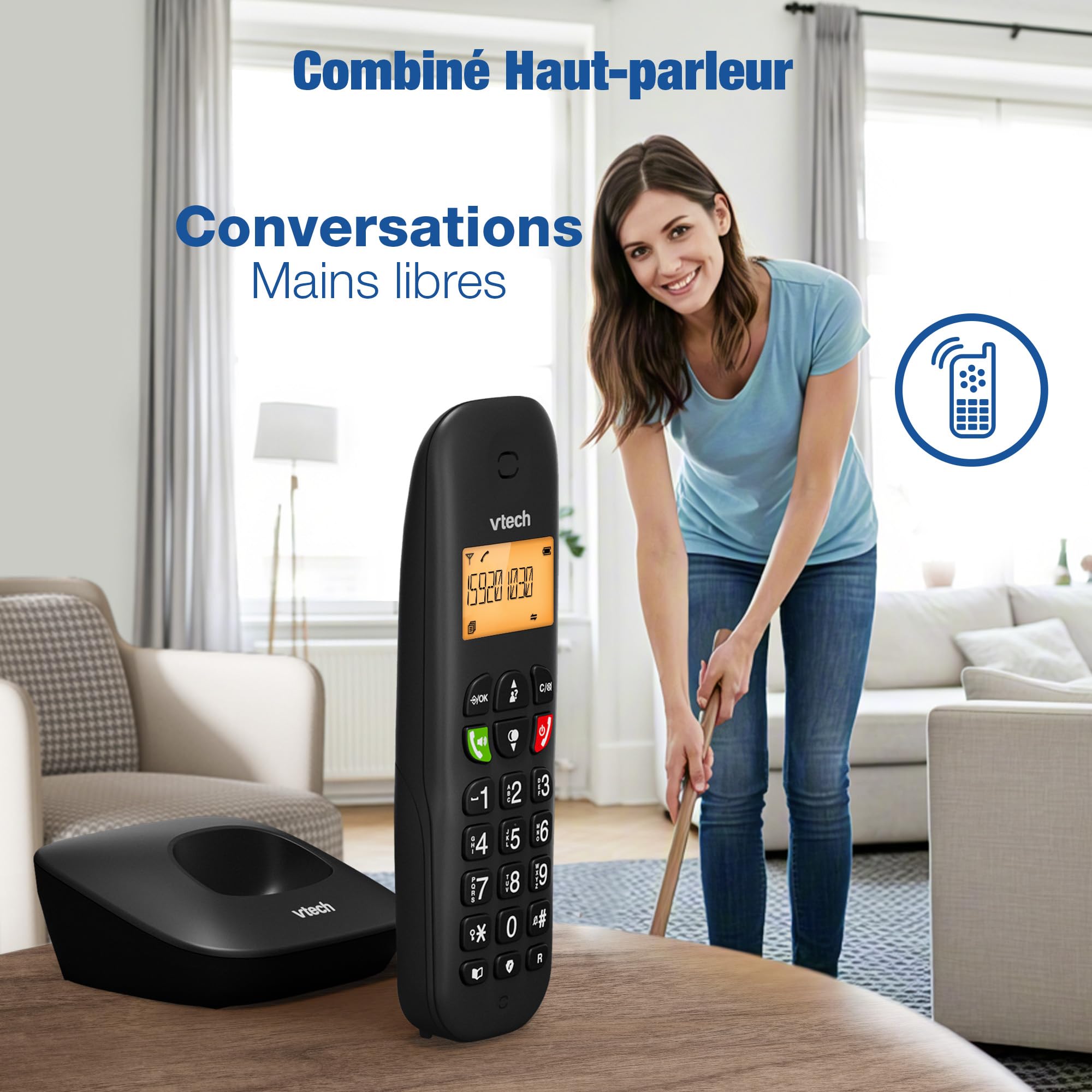 VTech CS901 Téléphone sans Fil DECT 2 combinés, Blocage d’appels, Identification, Haut-Parleur