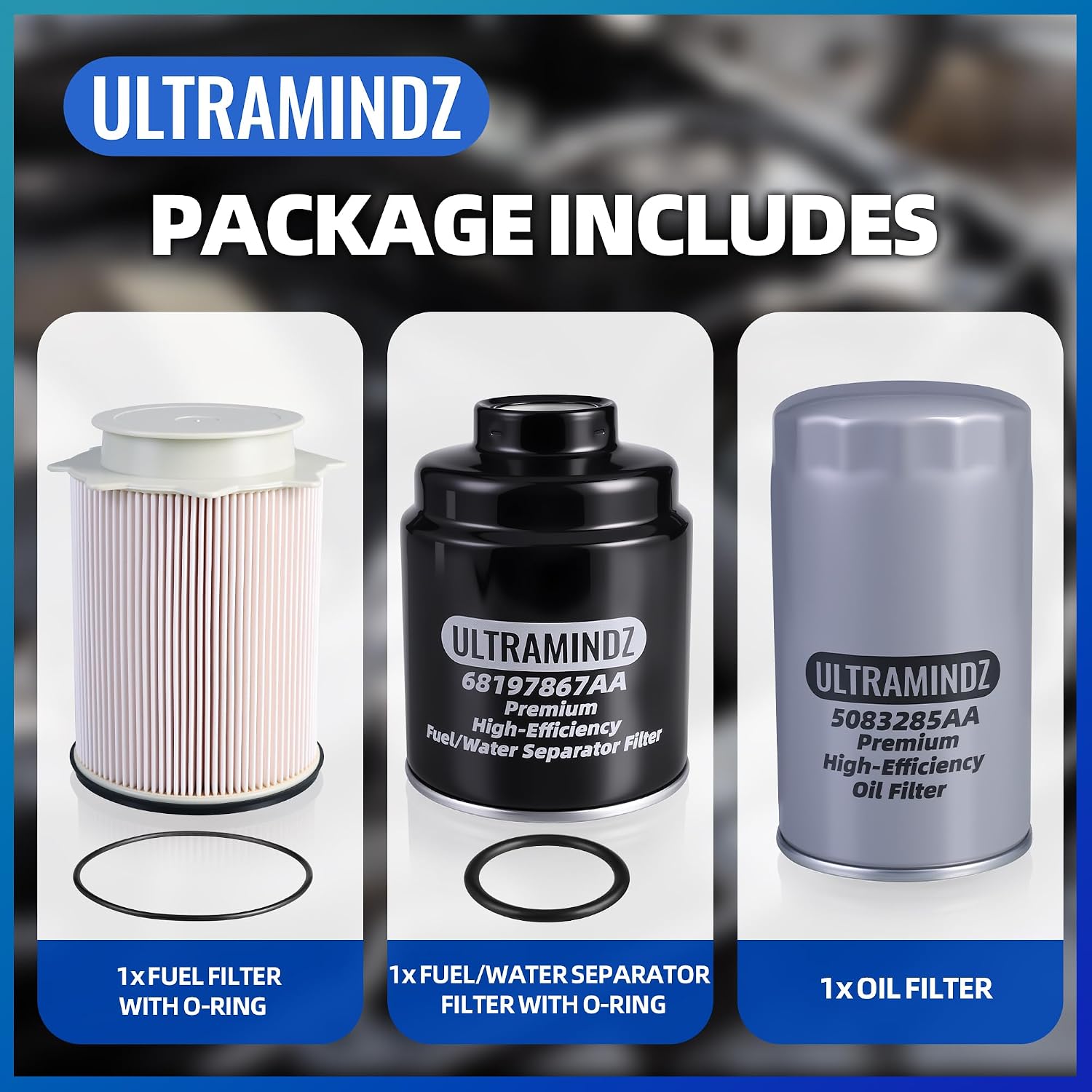 Fuel Filter Water Separator Oil Filter for Ram 2500 3500 4500 5500 6.7L 2013-2018 for Cummins Turbo Diesel Engine 68157291AA 68197867AA 5083285AA