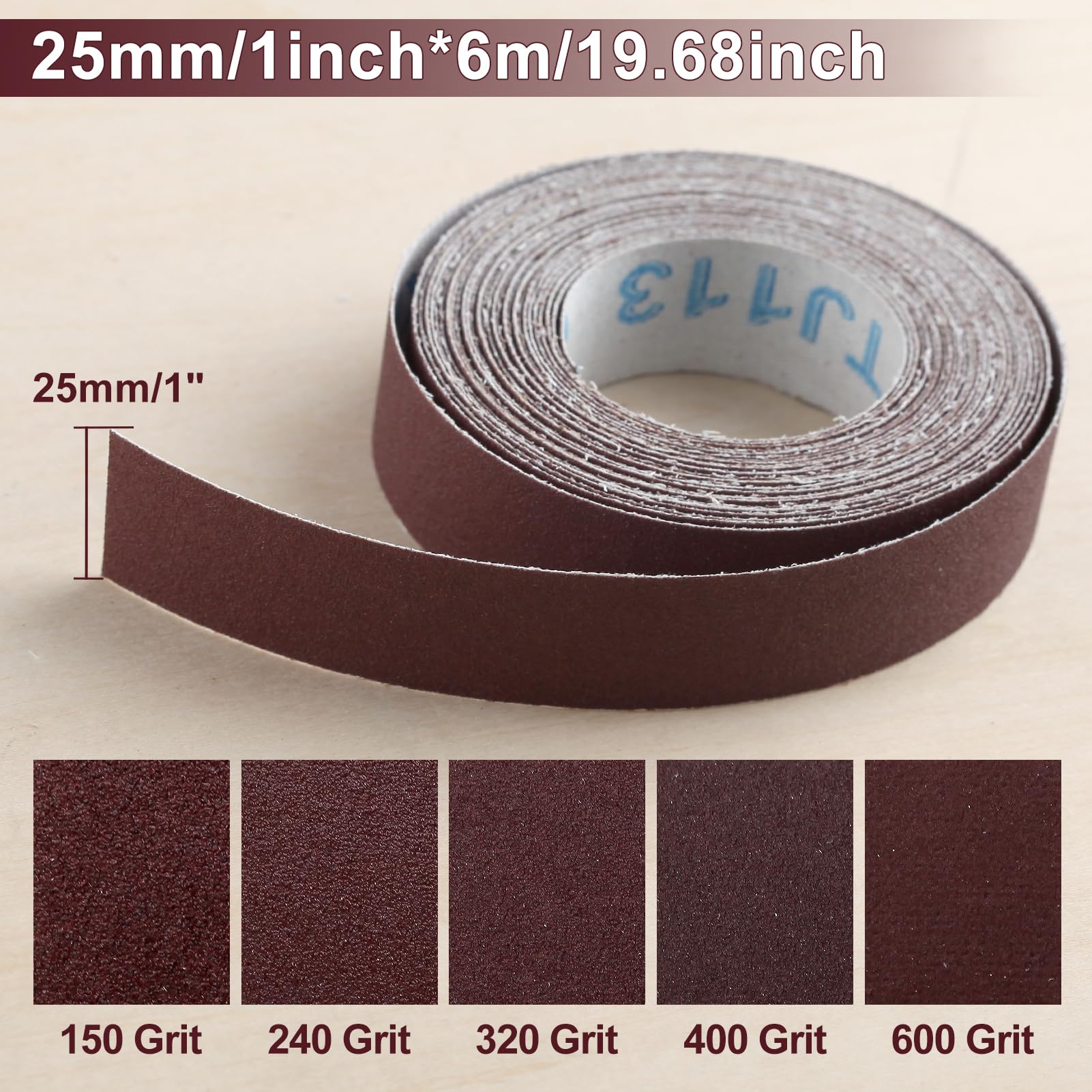 GOLD DEER 5 Grits Abrasive Sand Paper Set Sandpaper Roll Boxed Multi-Roll Assorted Abrasive Rolls Emery Cloth Roll 150 240 320 400 600 Grit Sandpaper Rolls for Wood Metal Polishing,Each Roll (6M) - Image 3