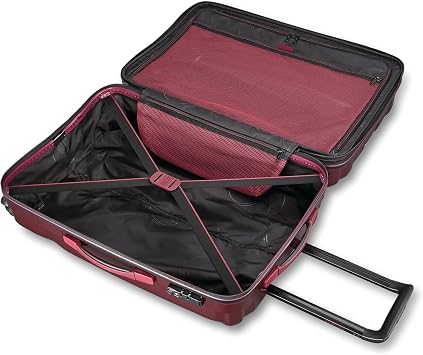 Samsonite SWERV DLX Spinner 3 Piece Carry-On, Medium, and Large Suitcase Hard-Shell Luggage Set with Side Carry and Telescopic Handle, Aubergine