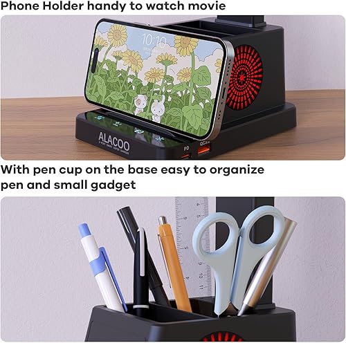 Miniatura 4 de Lámpara de escritorio LED para oficina en casa con puerto de carga USB A+C, control táctil, lámpara de mesa de lectura, lámpara de escritorio