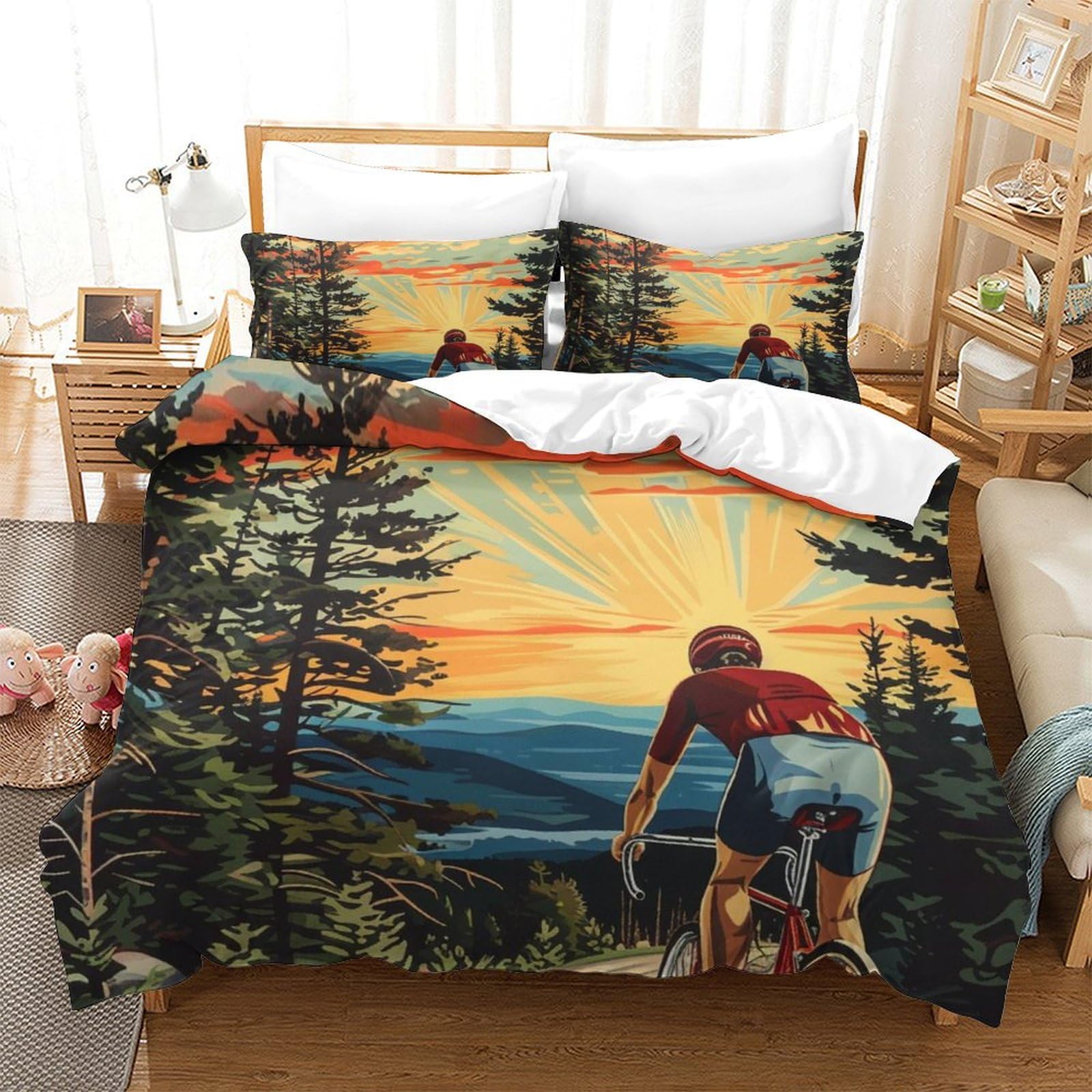 Housse de couette VTT déco chambre ado et adulte passionné de cyclisme