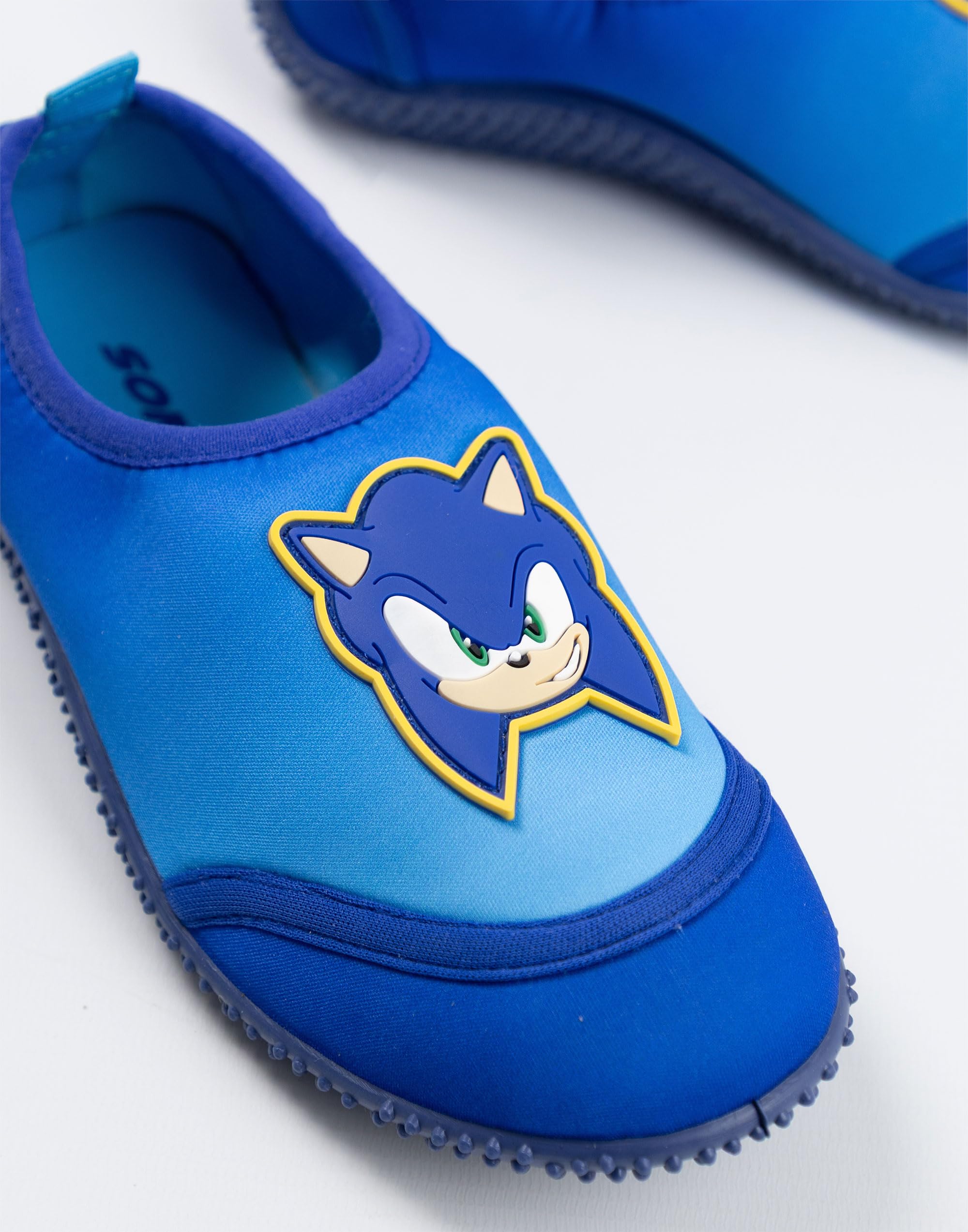 Sonic The Hedgehog Zapatos acuáticos Azules para niño | acuáticos sin Cordones con Suela Texturizada y Refuerzo en el talón | Calzado de Playa Ligero para Nadar, IR a la Piscina y Disfrutar