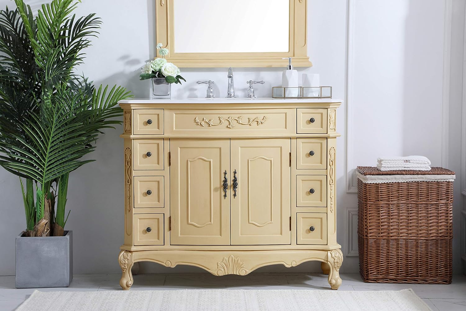 Elegant Decor 42 inch Single Bathroom Vanity in Light Antique Beige