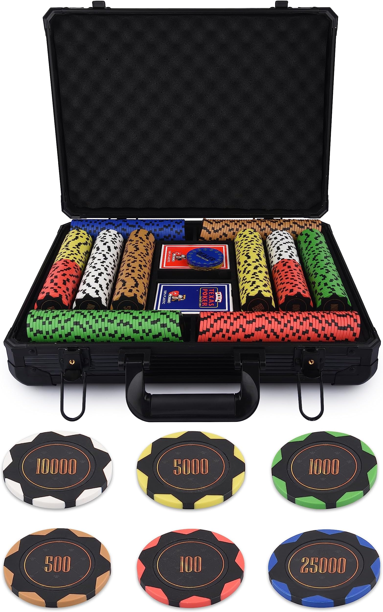 Poker Stuff India Golden High Denomination Star Design Chipset 500 Pcs Poker Chips