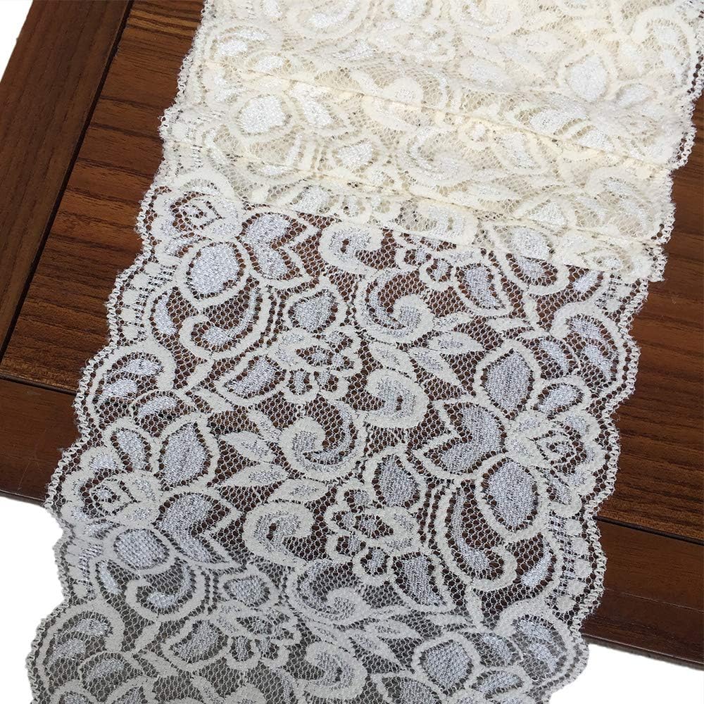 6 Inches Assorted Embroidery Floral Stretchy Lace Elastic Trim Fabric for Garment and DIY Craft Supply- 4 Assorted Patterns,1 Yard Each in Black and White, 8 Yard in Total (4 color-885)