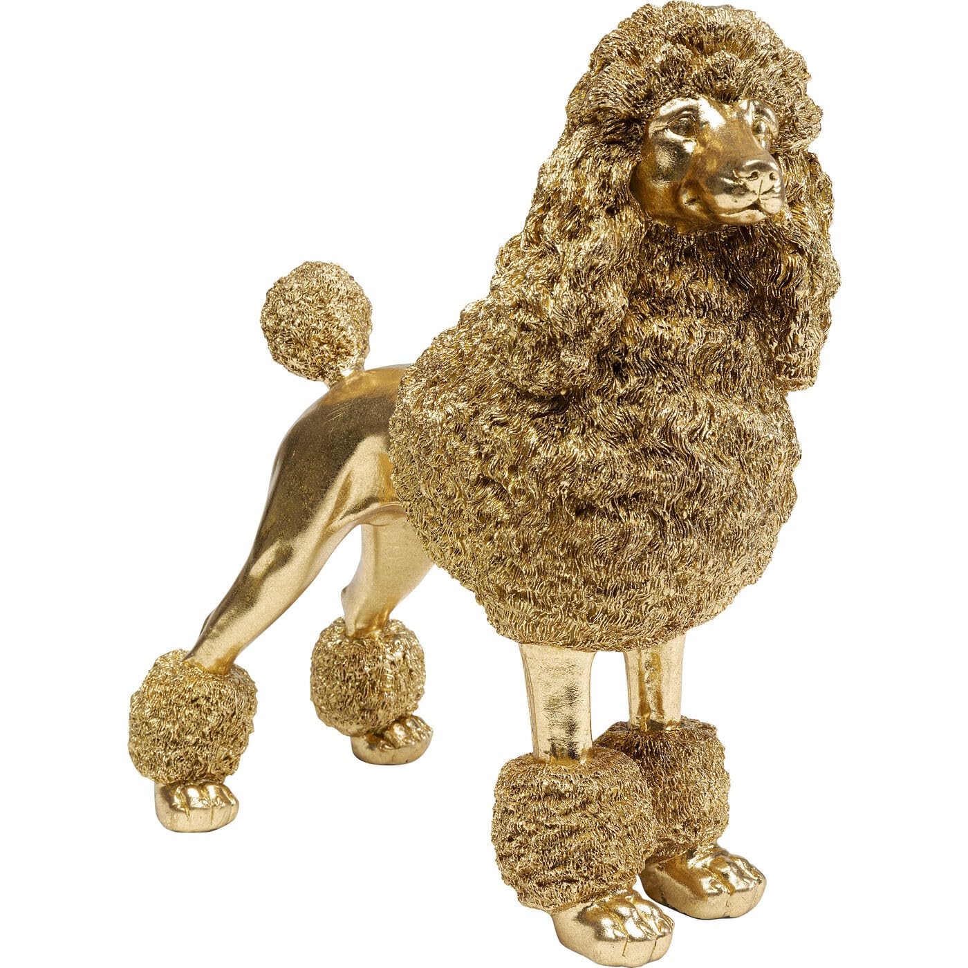 Kare Design Deco Figurine Mrs Poodle, gold, 34x32x16 cm, deco object
