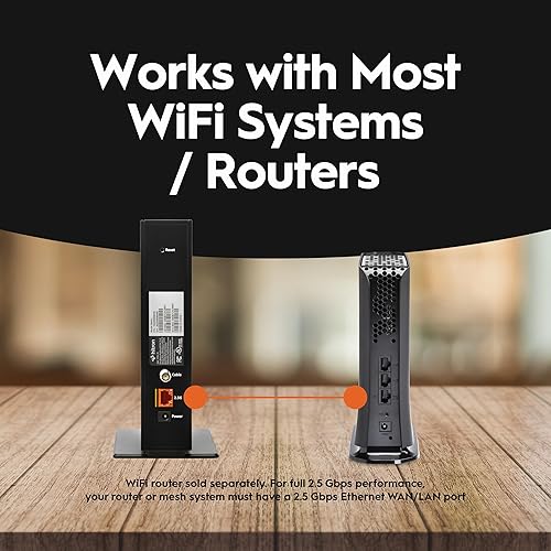 Miniatura 6 de Hitron Módem DOCSIS 3.1 Multi-Gigabit CODA56 (negro)  Velocidades máximas de Internet de 2.5 Gbps  Certificado con Xfinity, Charter Spectrum, Cox