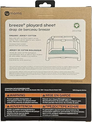 Miniatura 3 de 4moms Breeze Playard - Sábana de algodón orgánico para moisés y muebles de bebé lavable a máquina y 100 algodón orgánico avena