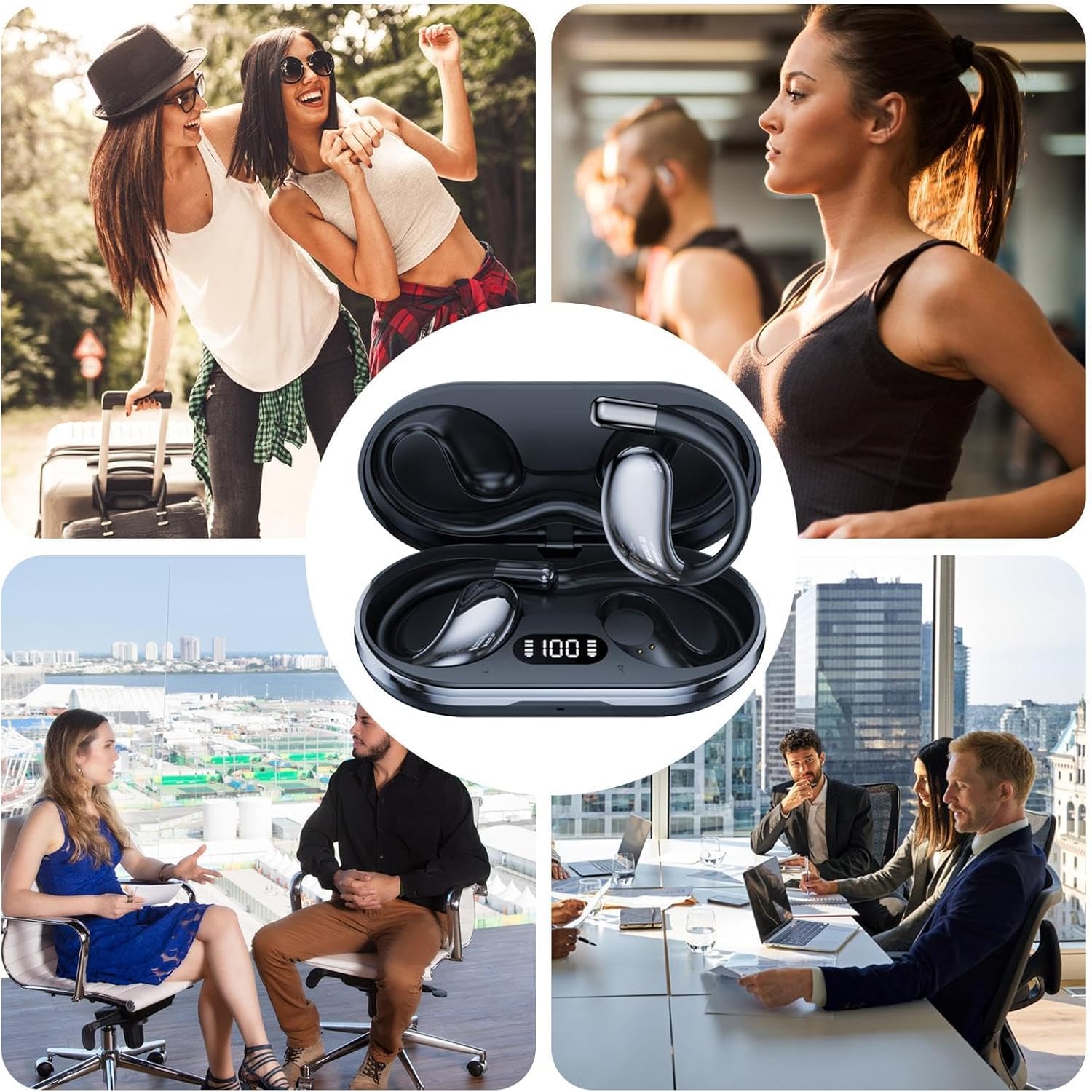 Language Translator Earbuds, Real Time Translation Headphones, AI Translator Earbuds, HD Sound Translator Earbuds 144 Languages, 60h Long Life and HiFi Sound for Travel Learning