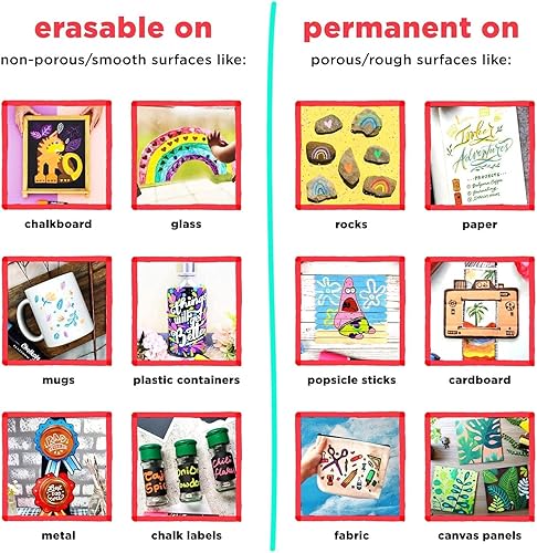 Miniatura 9 de Chalkola Marcadores de ventana  0.591 in Jumbo  Punta 3 en 1 con tinta de 0.99 oz  Paquete de 10 bolígrafos de tiza neón  Amados por profesores,