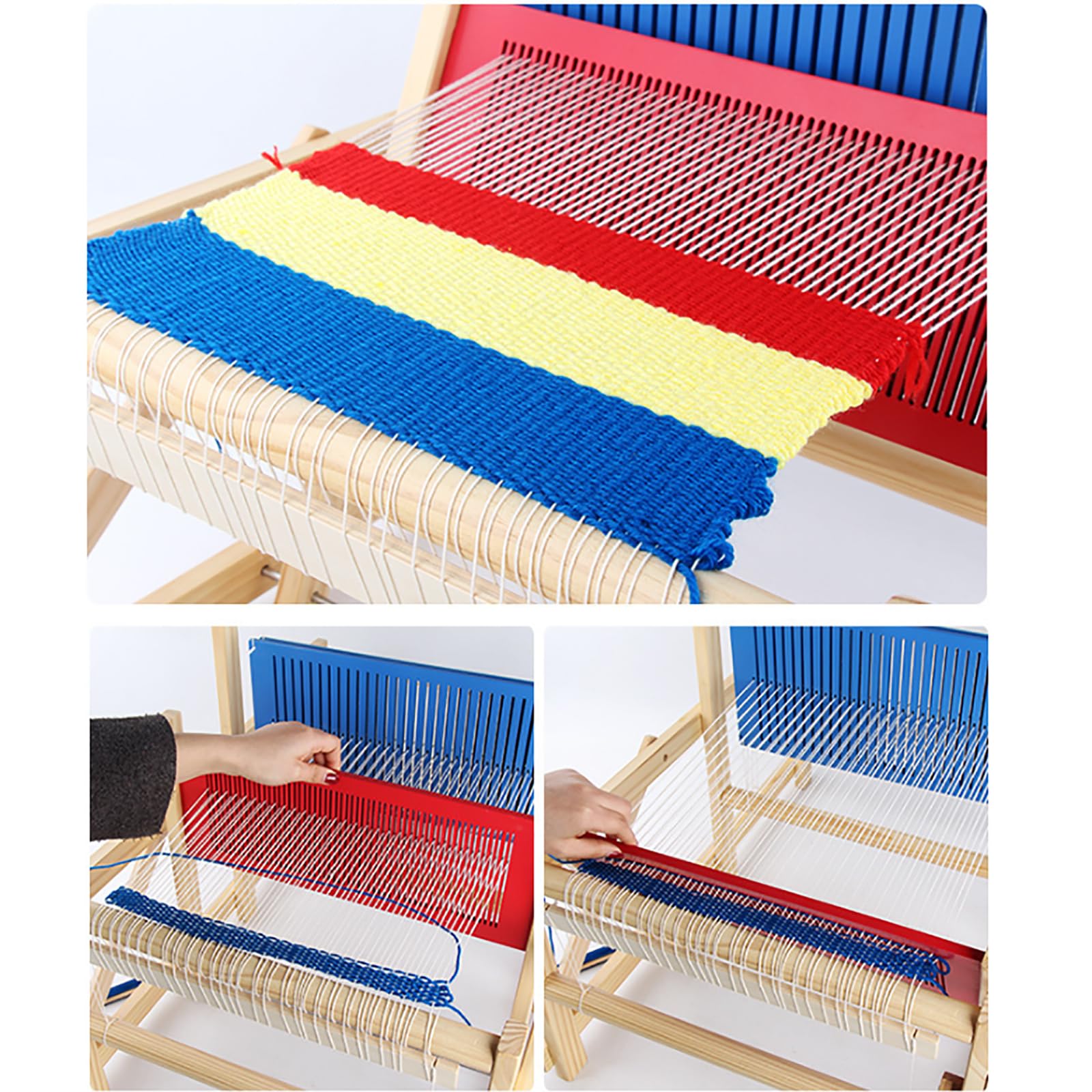 MObyat Tisch-Webstuhl-Set Aus Holz, DIY-Handstrick-Webmaschine, Erhältlich In Verschiedenen Größen, Einstellbare Spannung Der Vertikalen Linien, Abgerundete Und Glatte Abgeschrägte Kanten