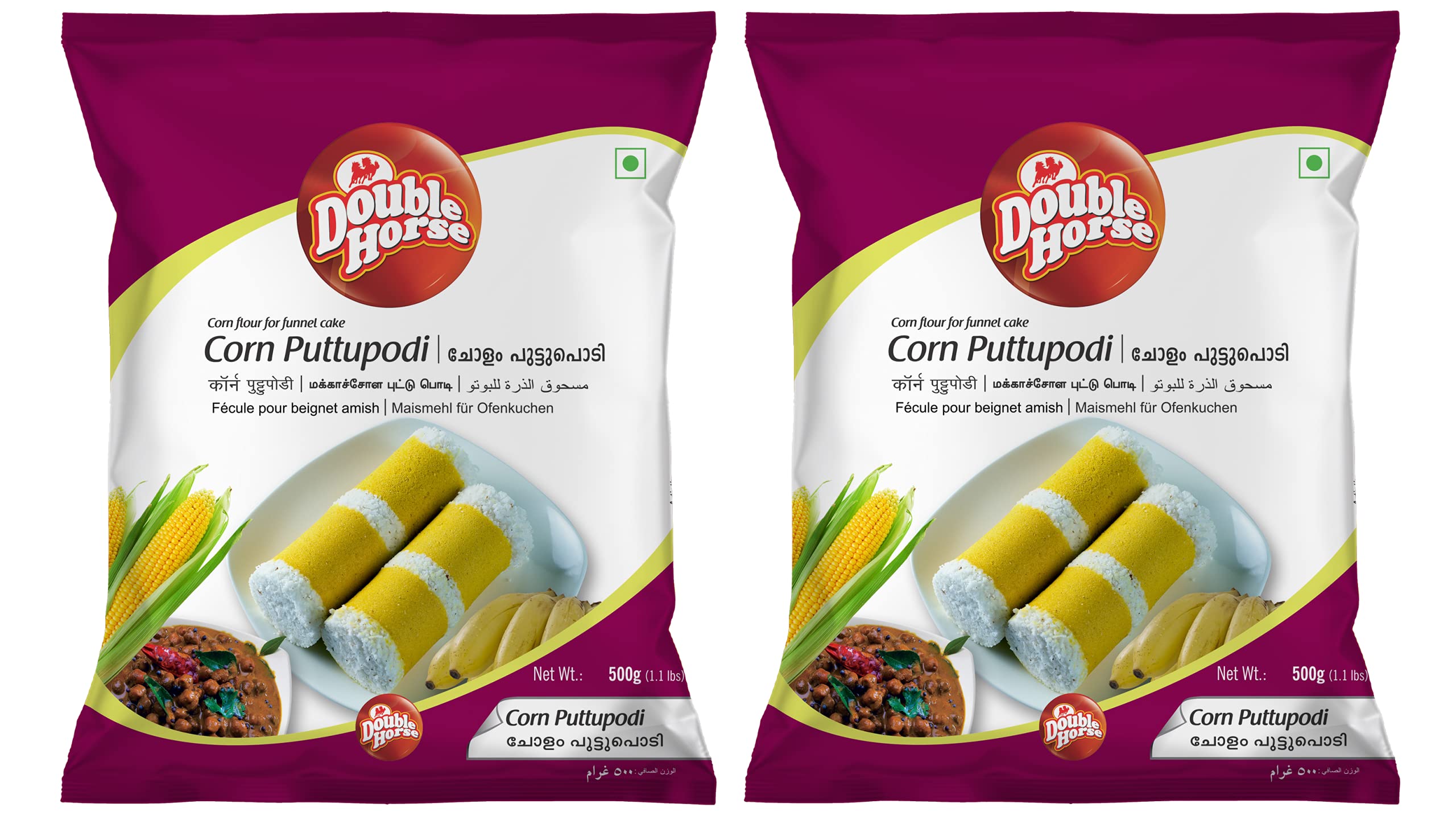 Double Horse Healthy Corn Puttu Podi (500 Grams, Pack of 2) | Selected & Matured Corn |Fibre Rich | Diabetic Control| High in Anti Oxidant (B013I2CUZY) Amazon Price History, Amazon Price Tracker