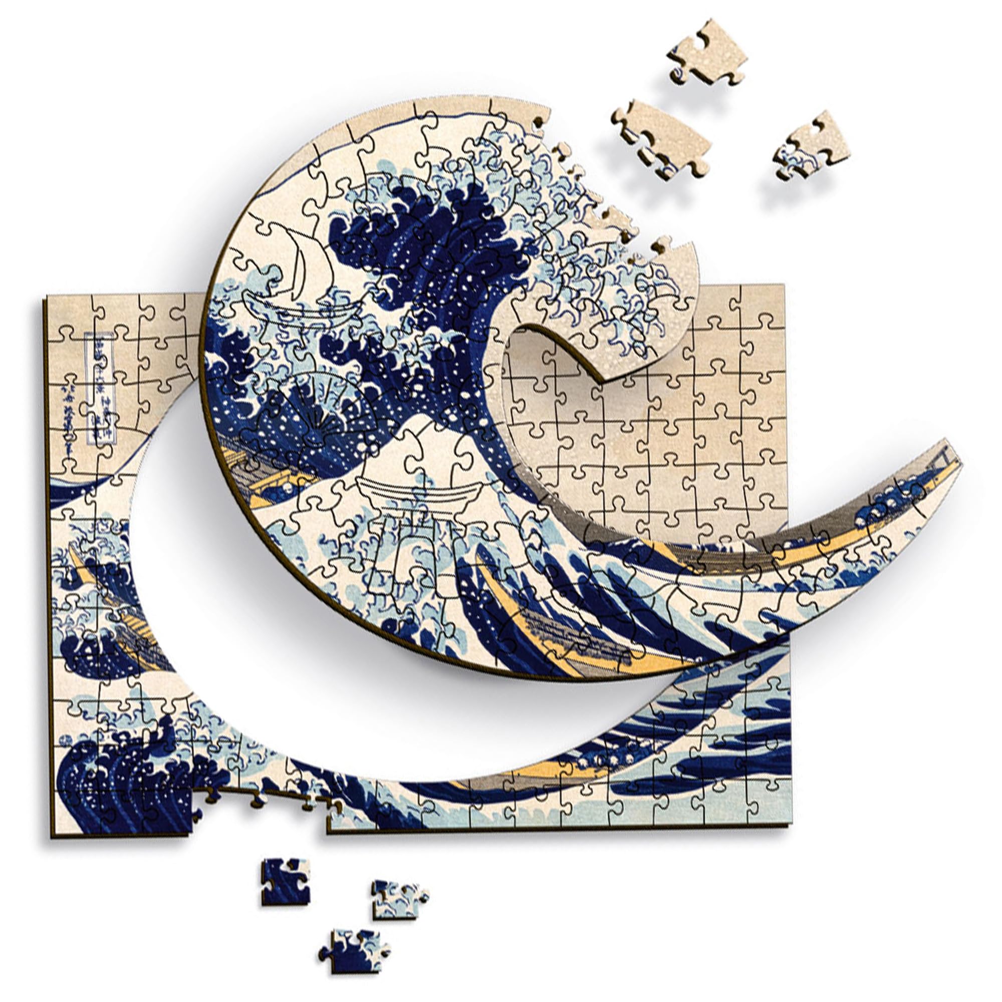 Trefl The Great Wave Off Kanagawa - Hokusai Katsushika 200 Jigsaw Puzzle Wood Craft Irregular Shapes, 5 Special Puzzles, Famous Paintings, Creative Fun for Adults and Children from 9 Years Old
