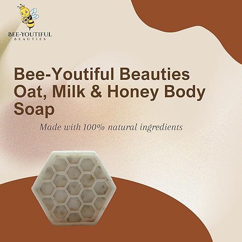 Miniatura 4 de Bee-Youtiful Beauties Jabón corporal de avena y miel, nutre y resplandece, barra de jabón de avena natural, jabón corporal de miel local cruda,