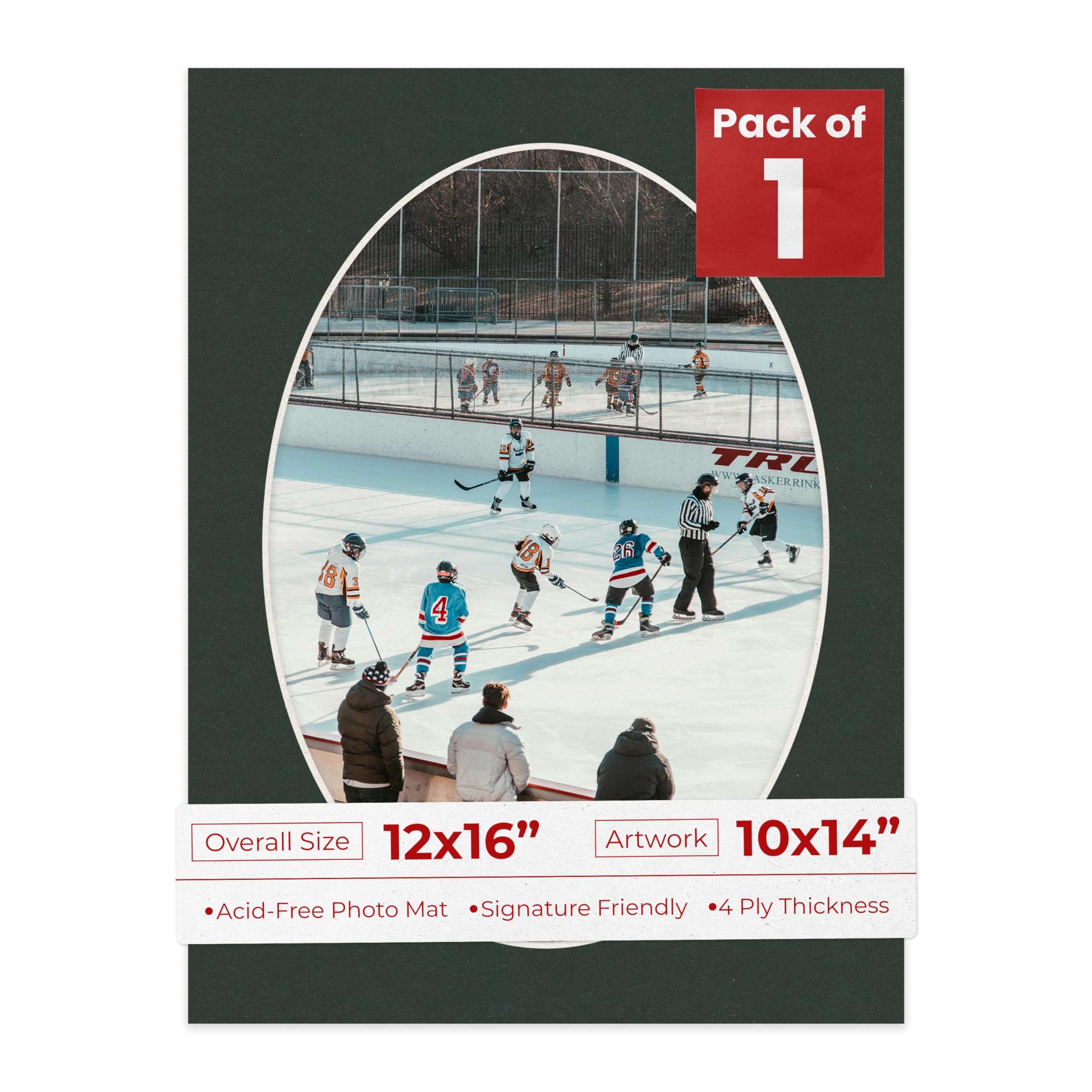 12x16 Mat Bevel Cut for 10x14 Photos - Precut Black Oval Shaped Photo Mat Board Opening - Acid Free Matte to Protect Your Pictures - Bevel Cut for Family Photos, Pack of 1 Matboard Show Kit With Acid-image-12