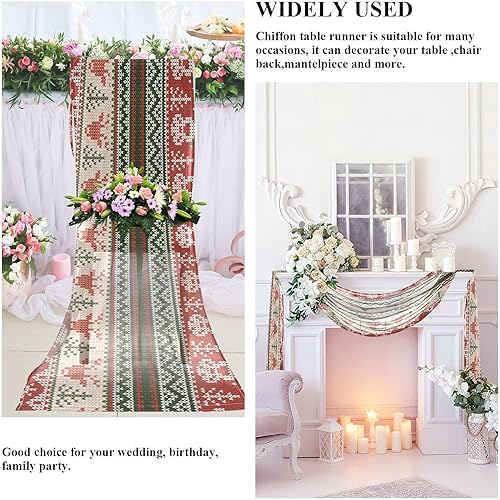 Miniatura 5 de Merry Christmas Party Table Runner Fall Table Runners for Dining Table Decor Christmas Table Runner 108 Inches Long