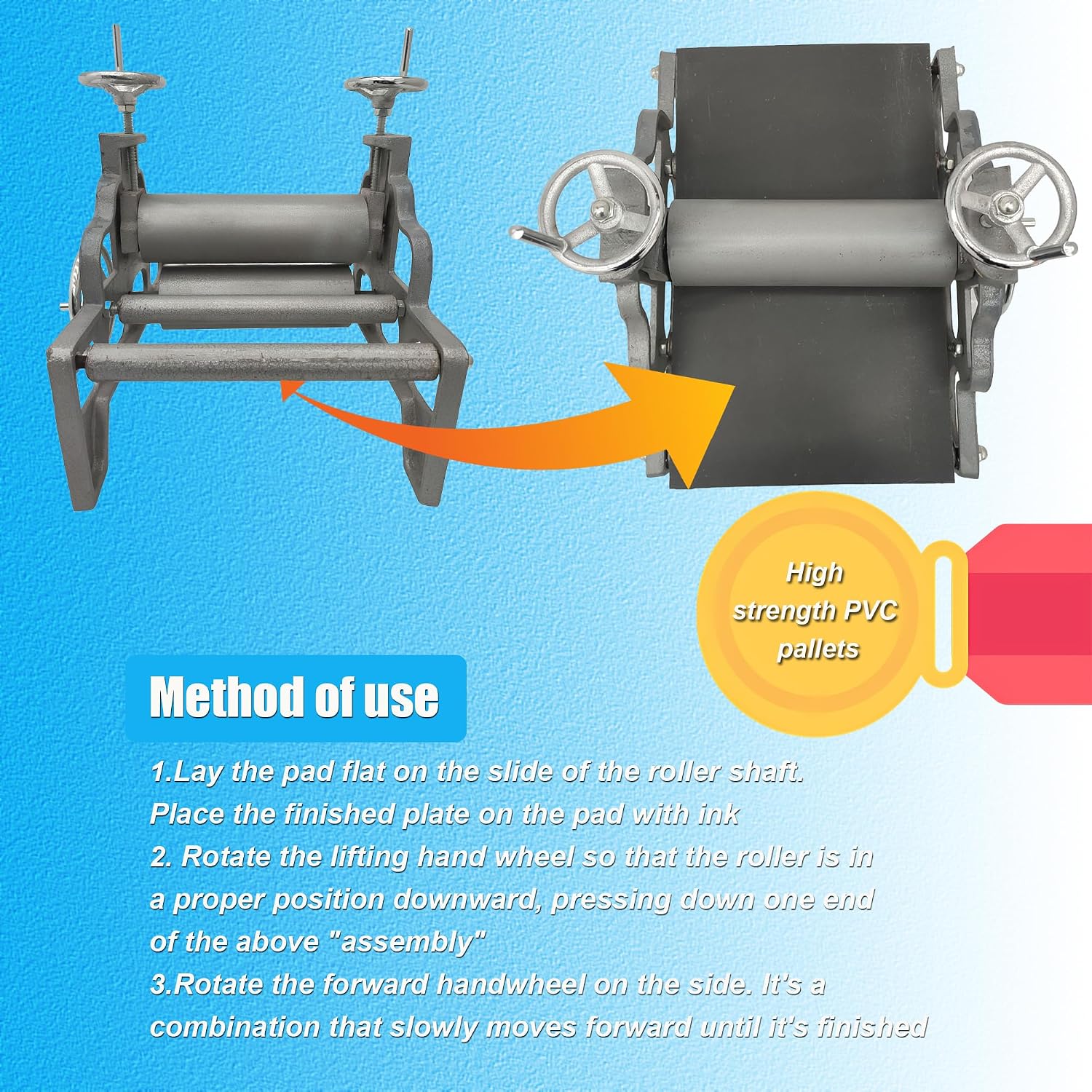 Slab Roller Machine Manual Slab Roller for Printmaking Tabletop Print Making Machine Adjustable Slab Roller Engraving Press Printmaking Tool with Lifting Roller