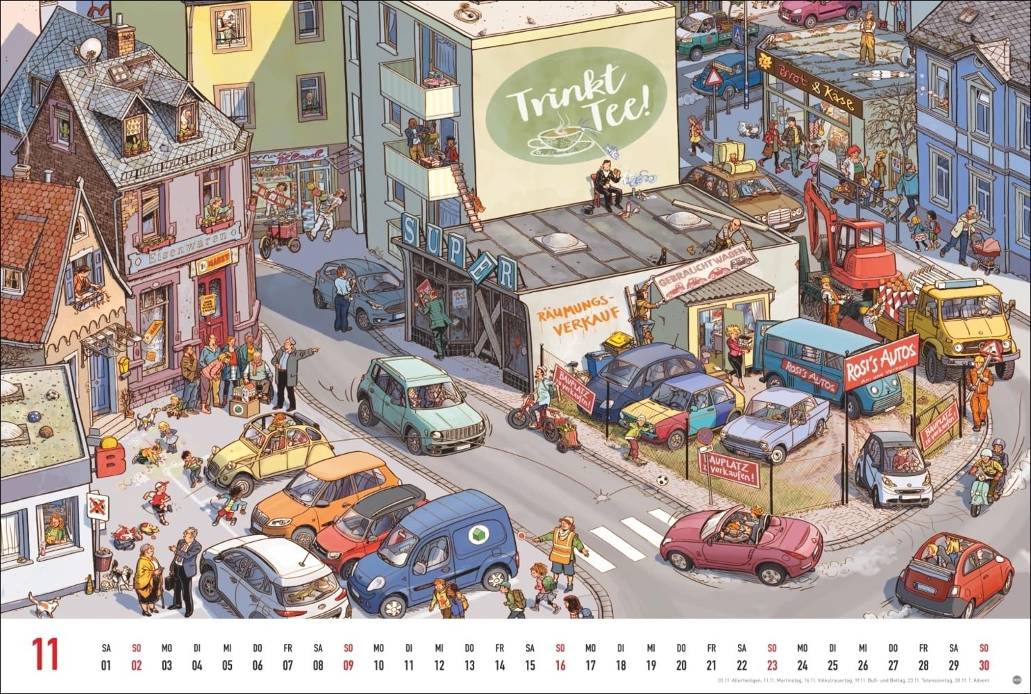 Göbel & Knorr Wimmelbilder Edition Kalender 2025: Großer Wandkalender mit 12 spannenden Wimmelbildern zum Entdecken. Göbel & Knorr Kalender mit Suchbildern für Groß und Klein.