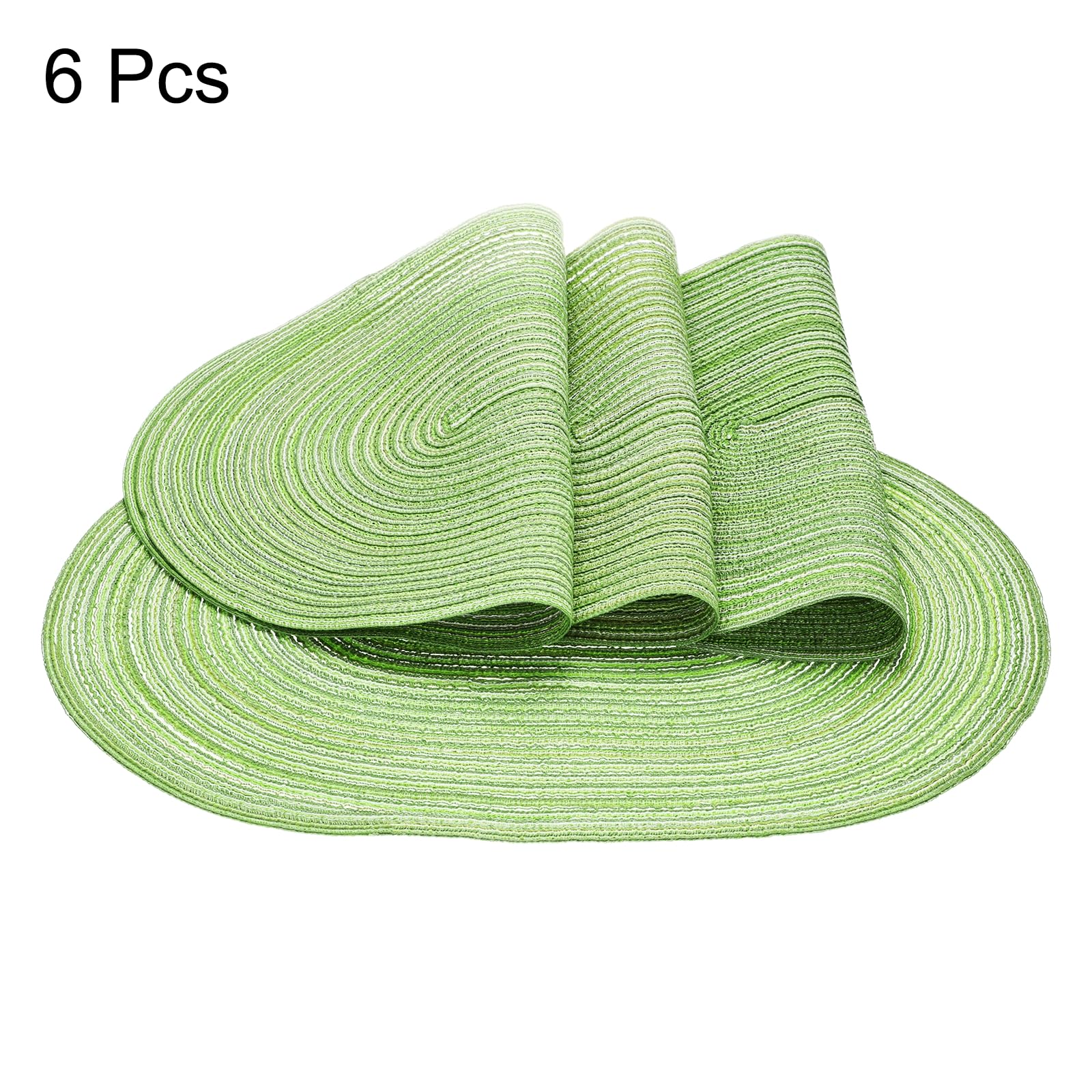 QUARKZMAN 6pcs Sets de 6 Sets de Table ovales tressés de 20 Pouces Vert | napperons ovales antidérapants pour tables à manger lavables, isolation thermique, napperons tissés intérieurs