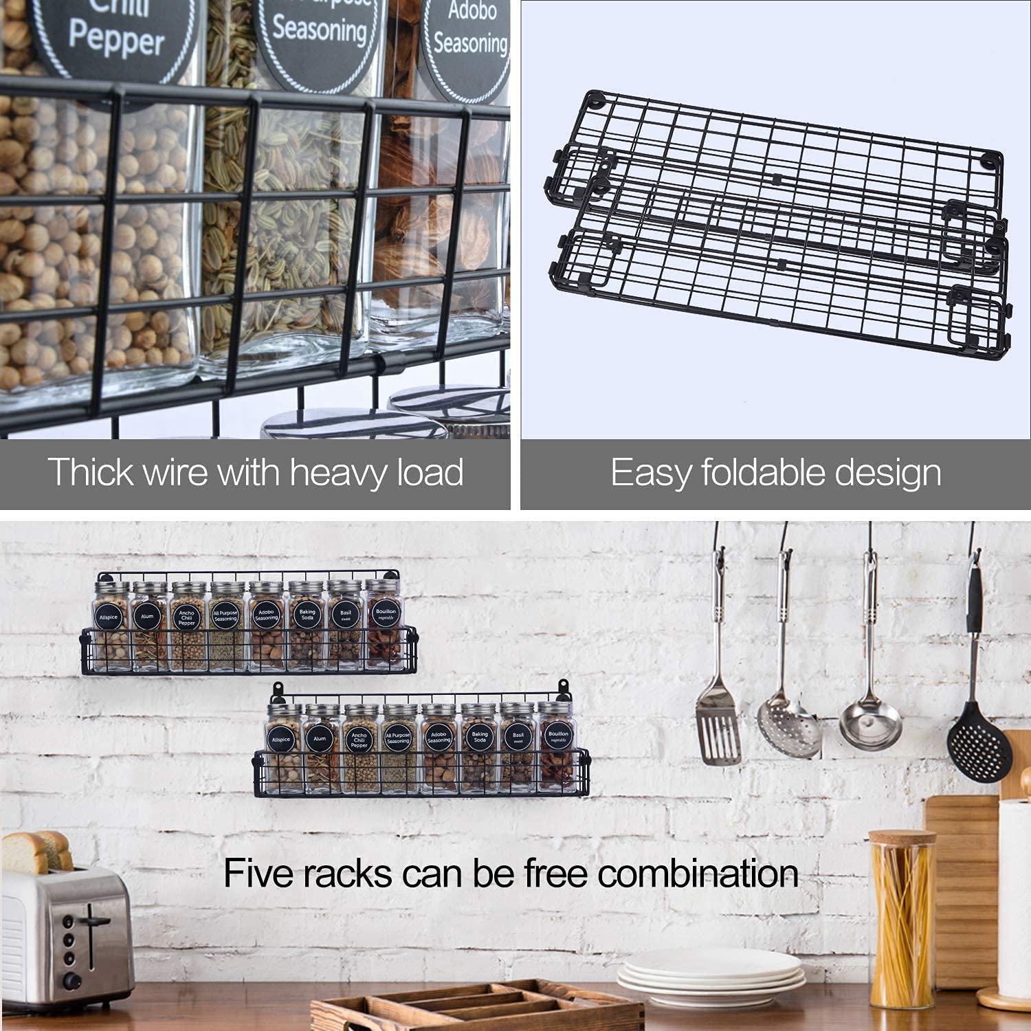 Wall Mounted Wire Spice Racks