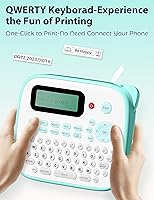 Vista 3 de Vixic Label Maker Machine with 1 Laminated 12mm 0.47'' Tape, D210S Labeler with QWERTY Keyboard, Portable & Easy to use, Multiple Fonts Frames