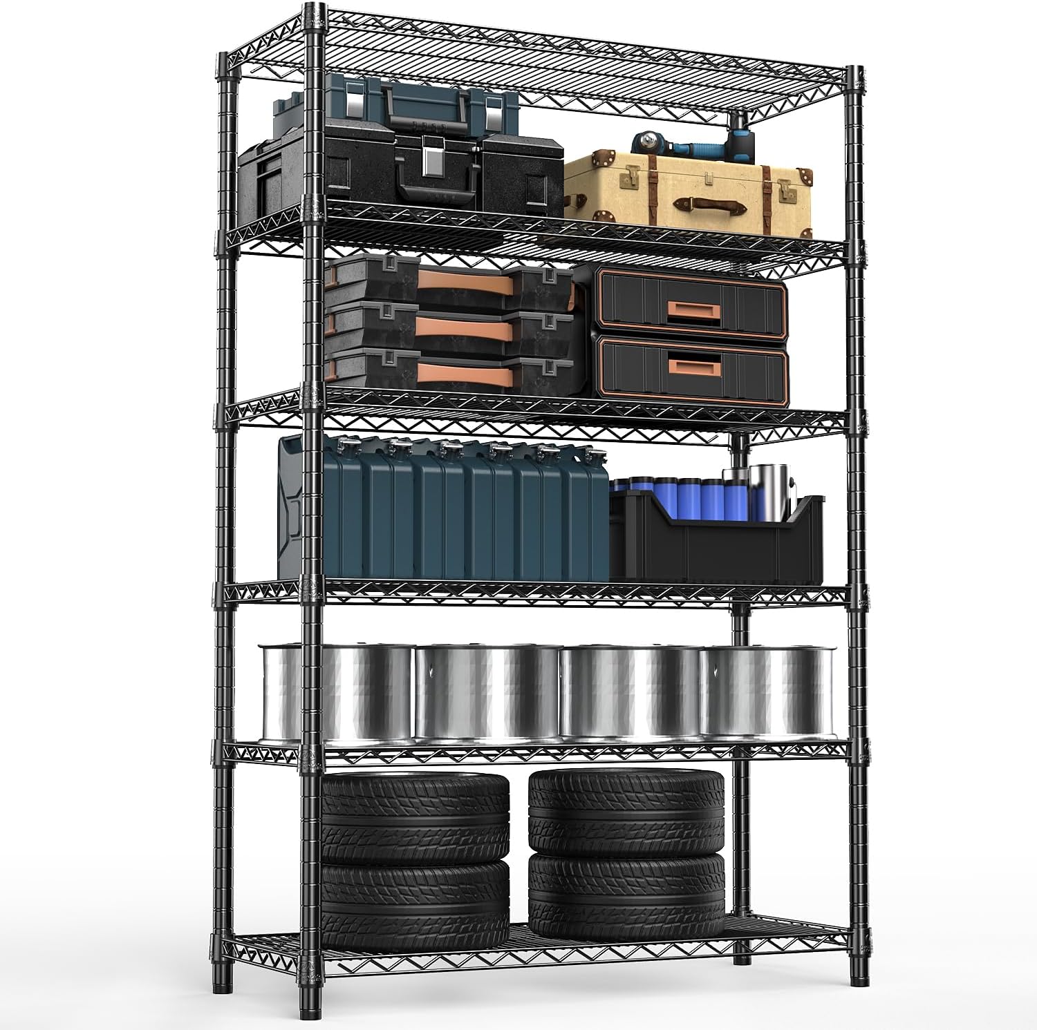 4080 lbs Steel Storage Shelving 6-Tier Utility Shelving Unit Steel Organizer Wire Rack for Home,Kitchen,Office,Garage, 17.7″ D x 47.2″ W x 72.3″ H 4080 lbs Steel Storage Shelving 6-Tier Utility Shelving Unit Steel Organizer Wire Rack for Home,Kitchen,Office,Garage, 17.7″ D x 47.2″ W x 72.3″ H