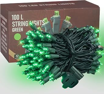 Dazzle Bright St. Patricks Day String Lights, 100 LED 33FT Waterproof Connectable String Lights, 120V UL Certified Christmas Decorations for Garden Yard Indoor Outdoor Green