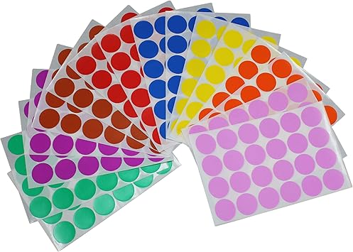 Craft Ideas Round Color Code Dot Stickers, 1
