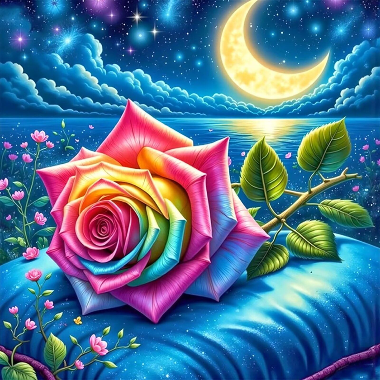 Puzzle 1000 elementów dla dorosłych, księżycowa róża morska, klasyczne puzzle 65 x 65 cm, gra zręcznościowa dla całej rodziny, kolorowe układanie puzzli, dekoracja domu