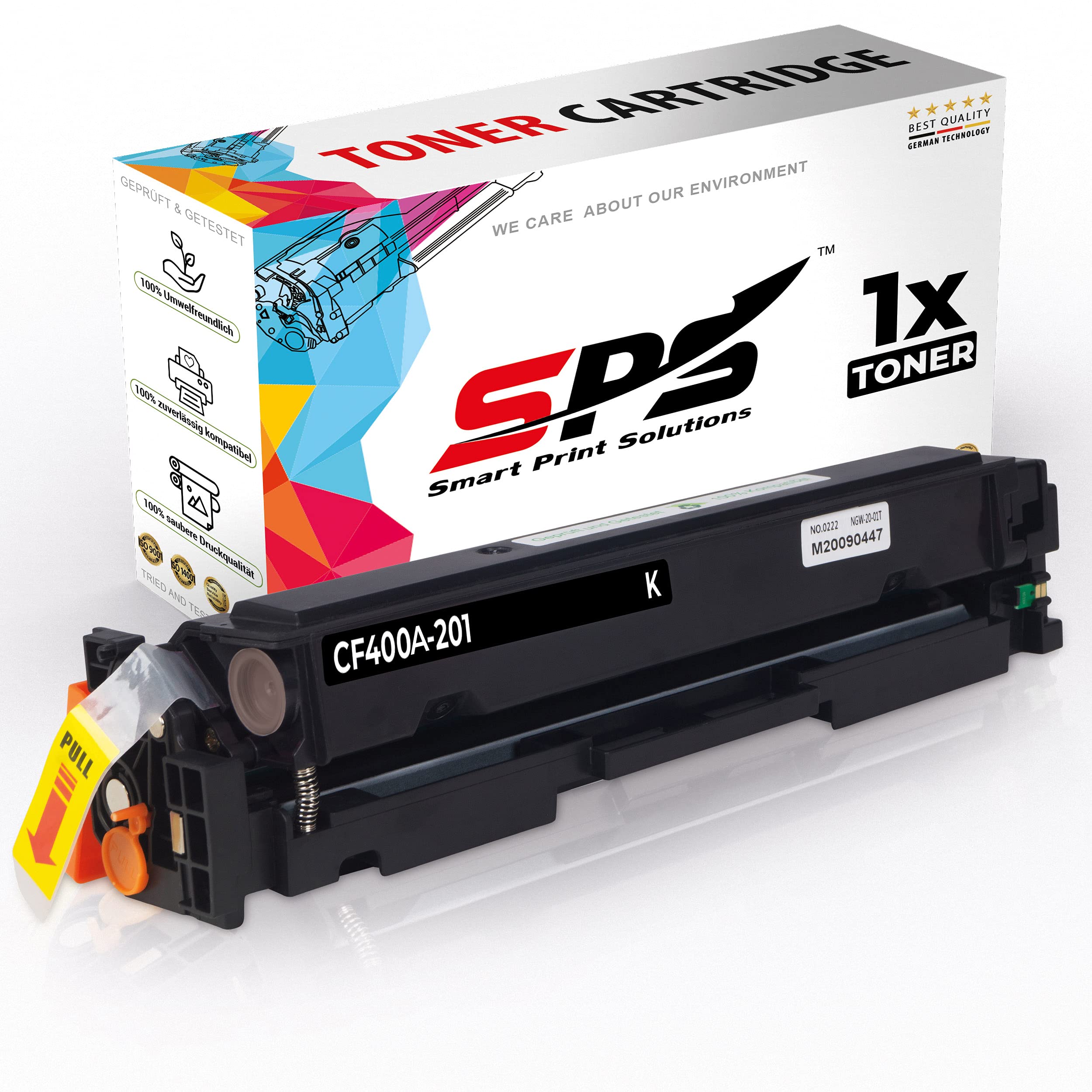 Smart Print Solutions 1x SPS Compatible toner Cartridge Replacement For HP CF400A 201A BK | Black | Color LaserJet Pro M252n,M252dw,MFP M277n,M274n,M277dw | 1500 Pages Yield