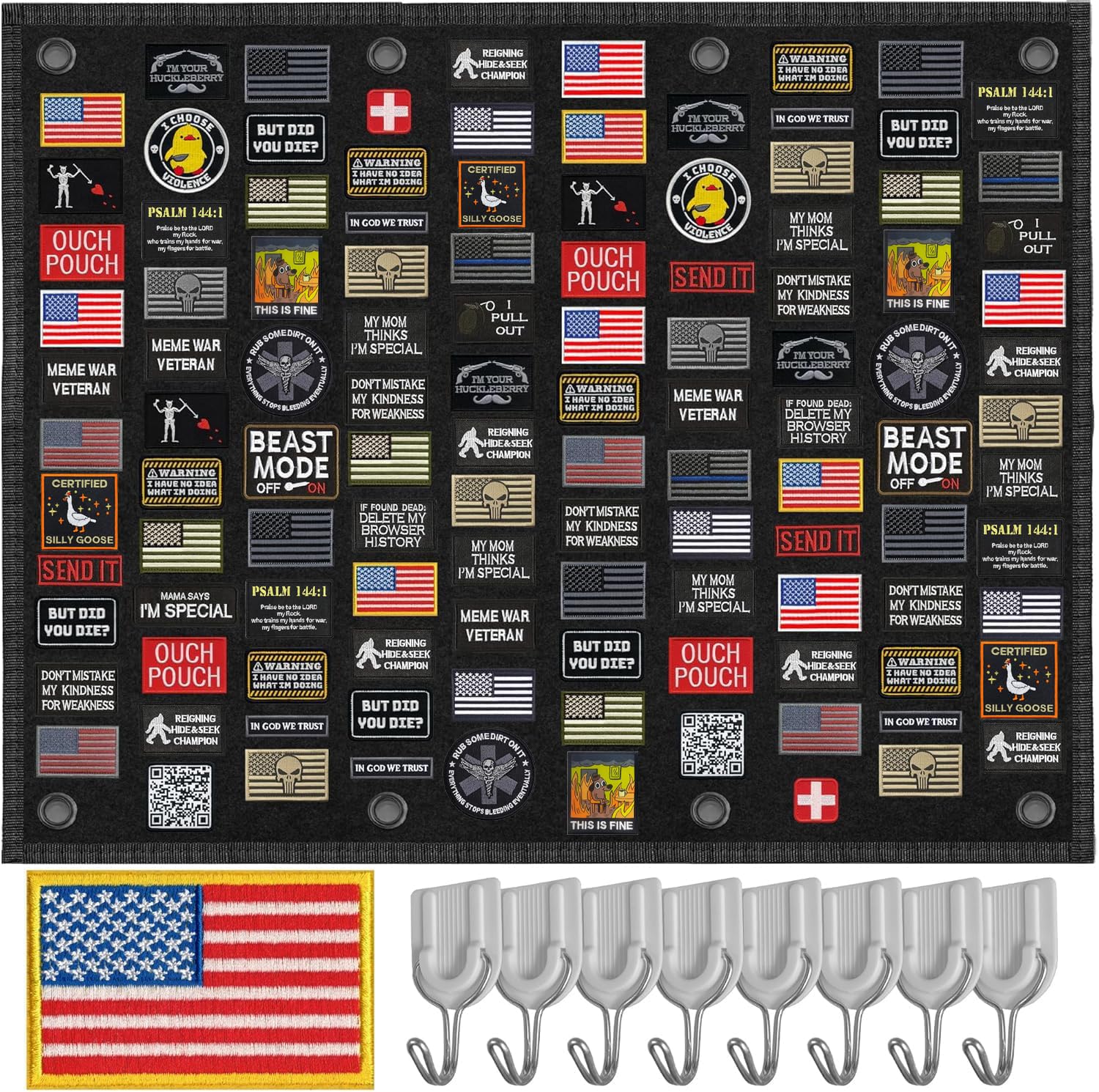 Laughing Lizards Tactical Patch Board (40" x 28") | Morale Patch Hanging Wall Panel Display Holder for Military, Army, Combat, Hook & Loop Collection, Patch Organizer Banner Sheet