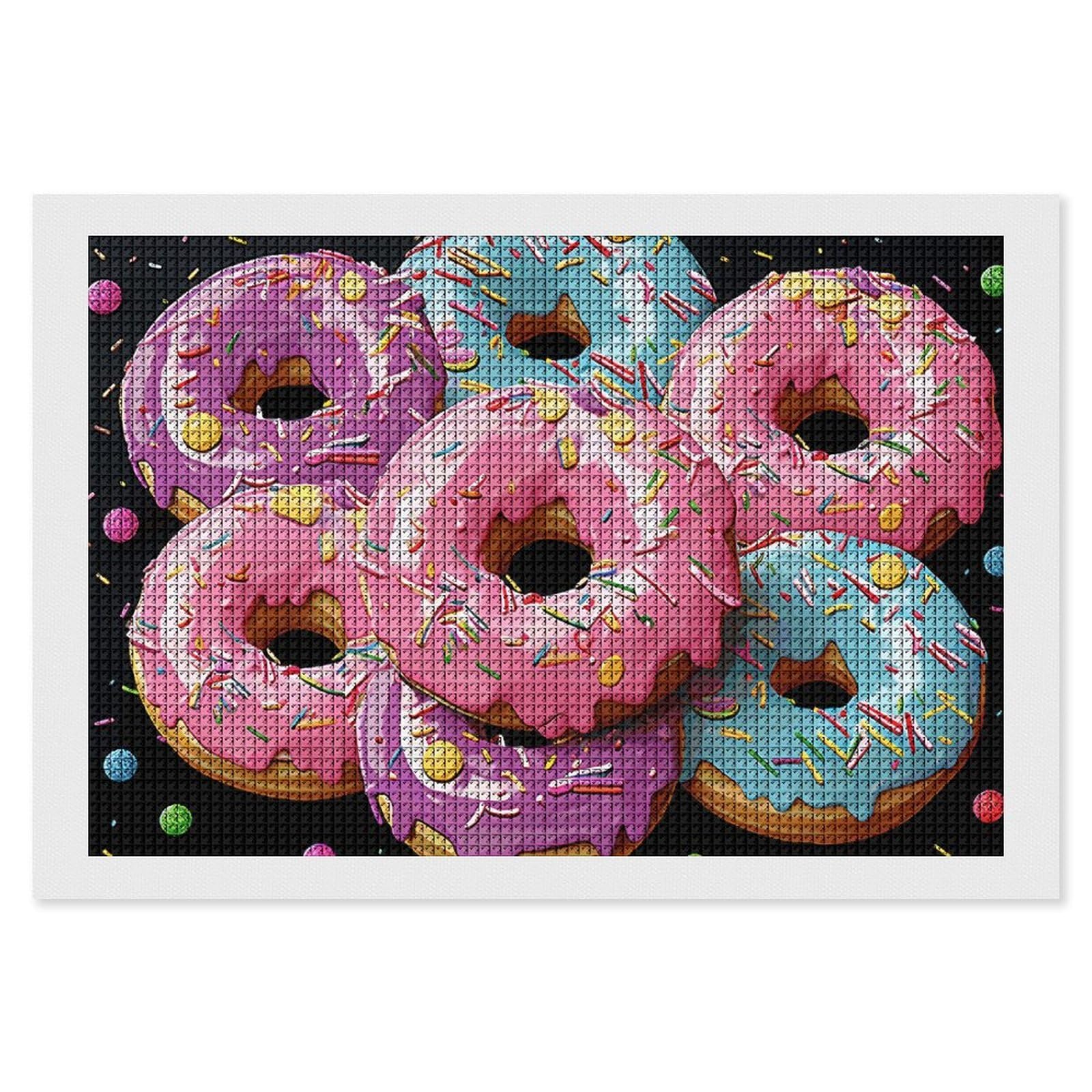 NONHAI Diamond Painting Kits for Adults - DIY Diamond Art Kits for Beginners - Full 5D Paint Drill Diamond Dots Paintings- Donut Diamonds Pictures Gem Art and Craft Wall Decor 8"x12"