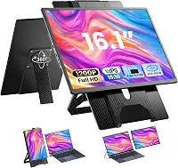 Extensor de tela para laptop de 16,1 polegadas, 1200p FHD, suporte removível giratório de 360°, extensor de monitor de laptop ajustável de altura para 13-17,5 polegadas, plug-play para Mac/OS