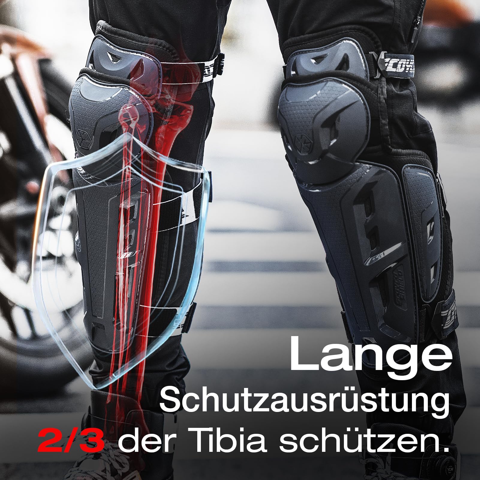 Scoyco Knieprotektoren Motorrad, CE-Schutzstufe 1 Knie und Ellenbogenschützer Erwachsene für Motocross E-Bike Skateboarden TPU Schale Protektoren