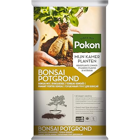 Pokon Bonsai-Erde, Substrat mit 60 Tage Startdünger, Vulkanstein und Kalk, 5L