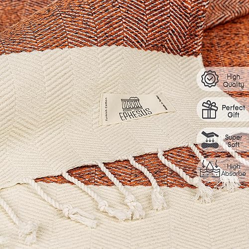 Miniatura 5 de EPHESUS TOWELS Juego de 2 toallas de mano, 18 x 30 pulgadas, algodón turco, toalla de mano turca en espiga para baño, cocina, invitados, cara,