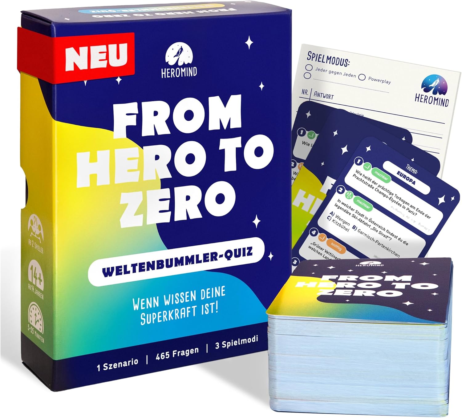 Globetrotter Quiz Game - Quiz Game Adults & Family - Knowledge Games from 2 People from 14 Years - General Knowledge Question Games and World Travel Game as a Gift for Travelers