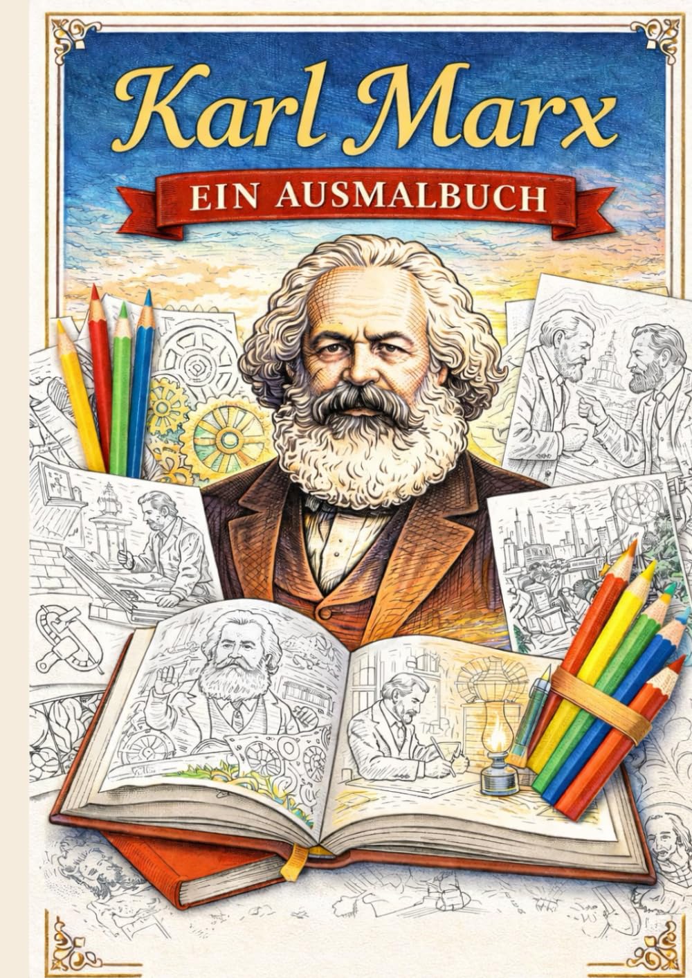 Karl Marx - Ein Ausmalbuch: Ein Leben in Bildern